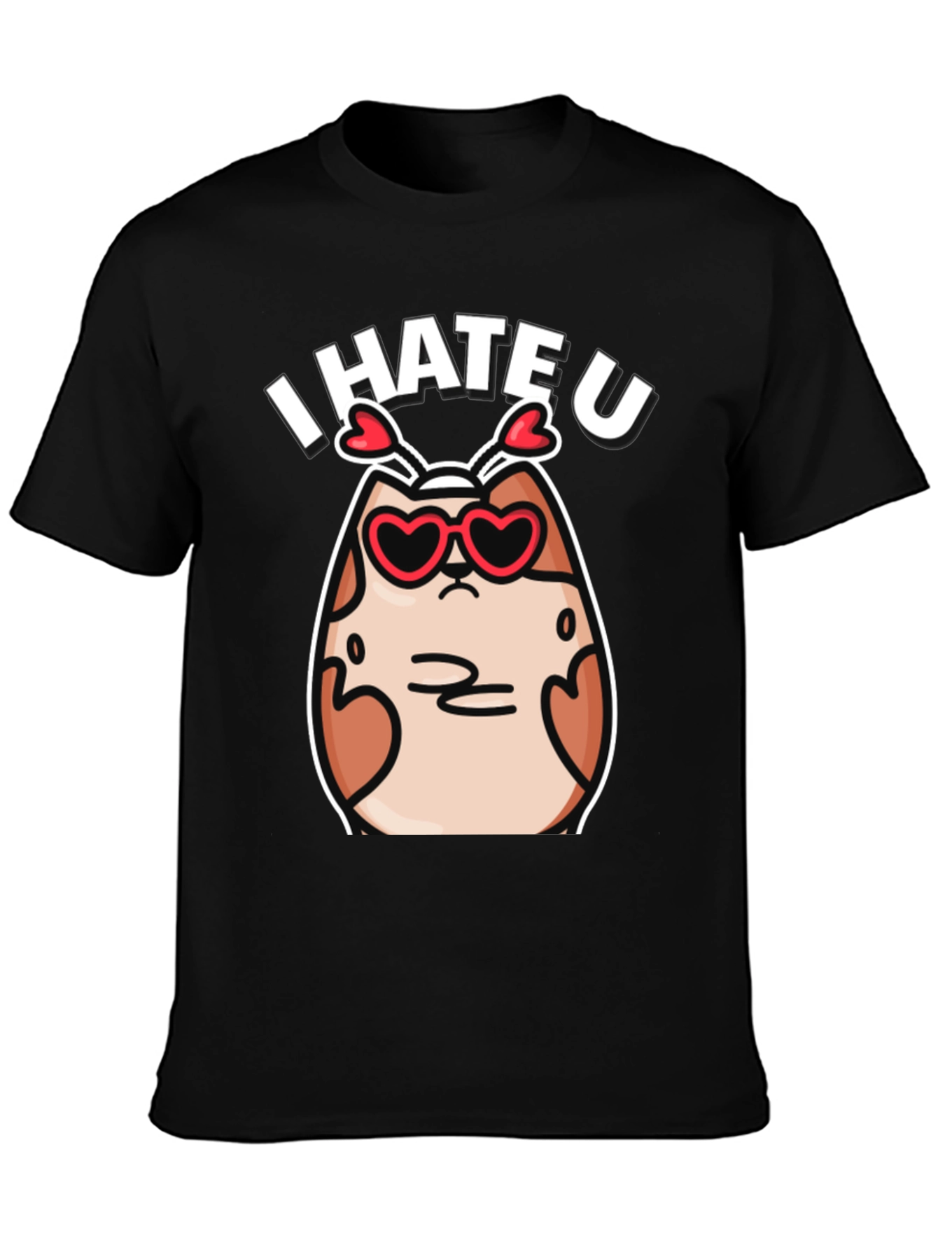 I Hate U Valentines Day Cat Graphic T-Shirt