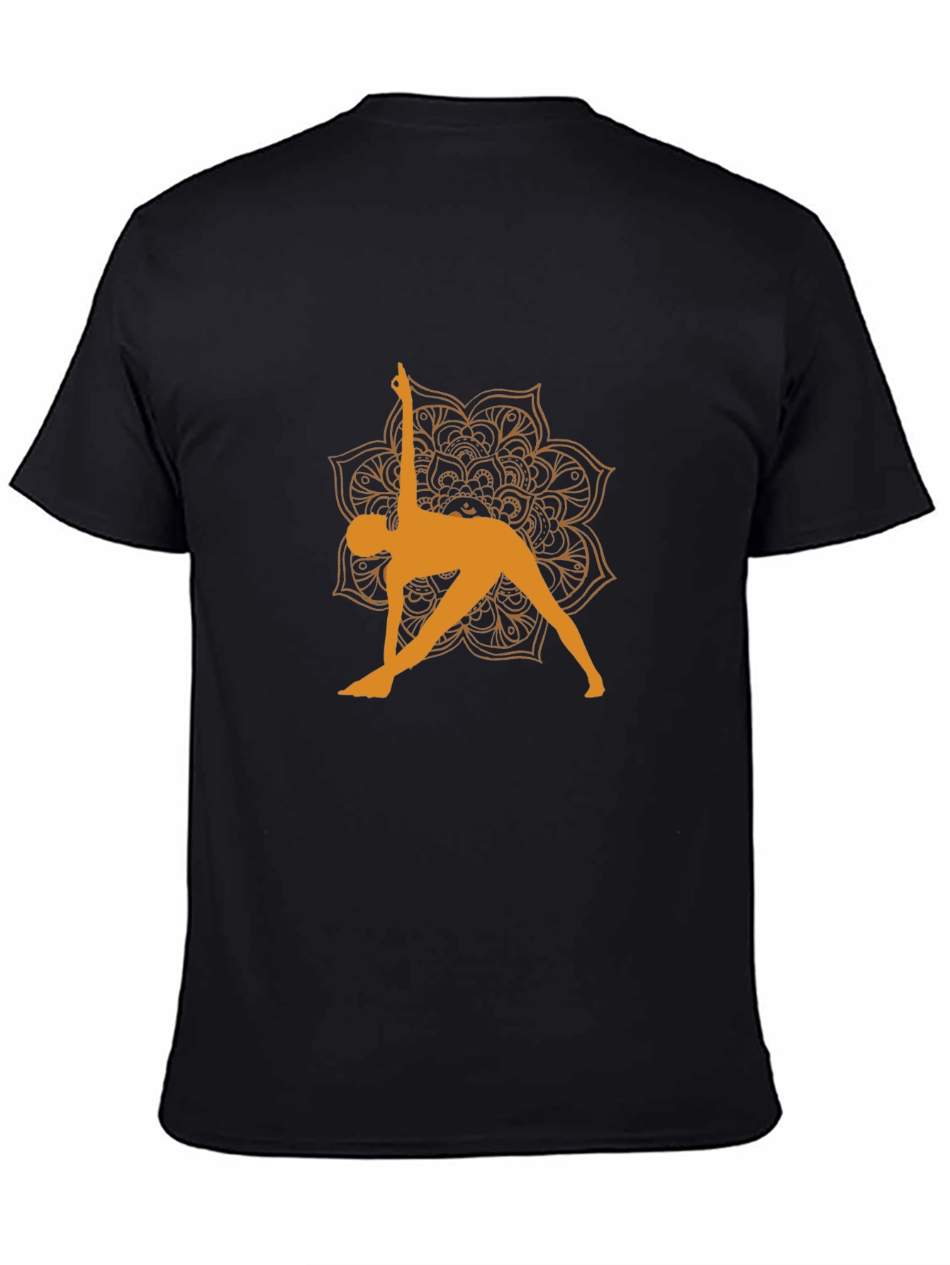 Yoga Pose Graphic Tee - Black Cotton T-Shirt