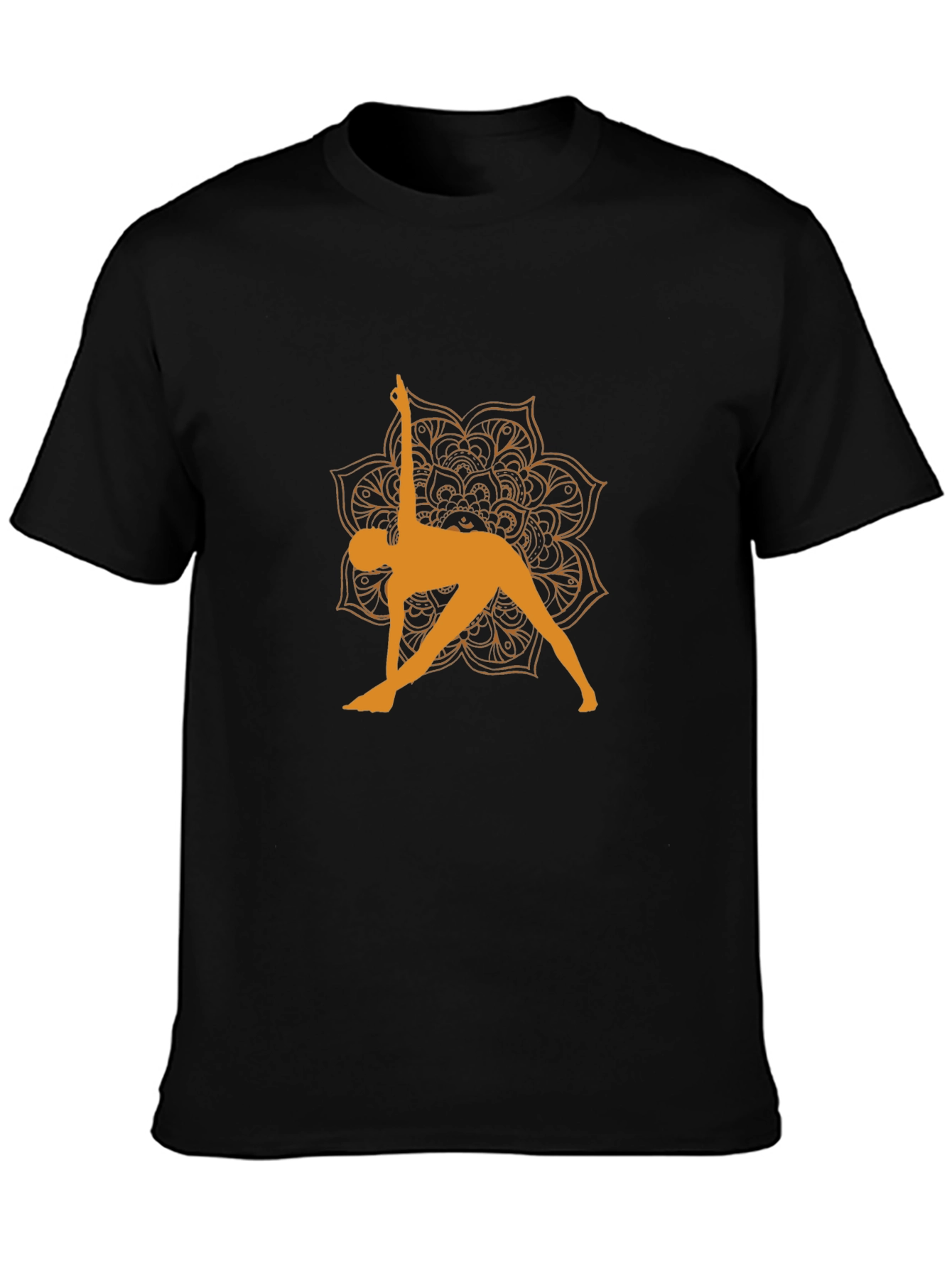 Yoga Pose Graphic Tee - Black Cotton T-Shirt
