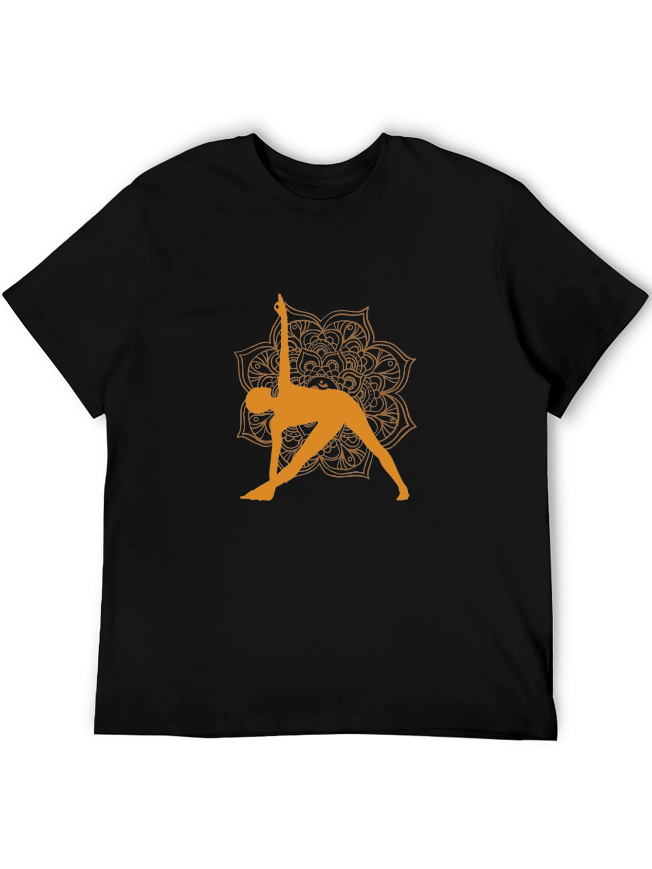 Yoga Pose Graphic Tee - Black Cotton T-Shirt
