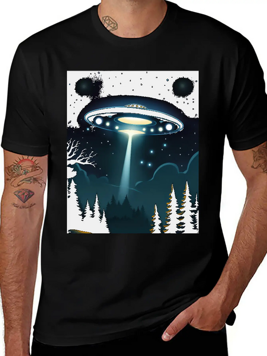 UFO Over Forest Relaxed Everyday Tee – Lightweight And Durable Cotton