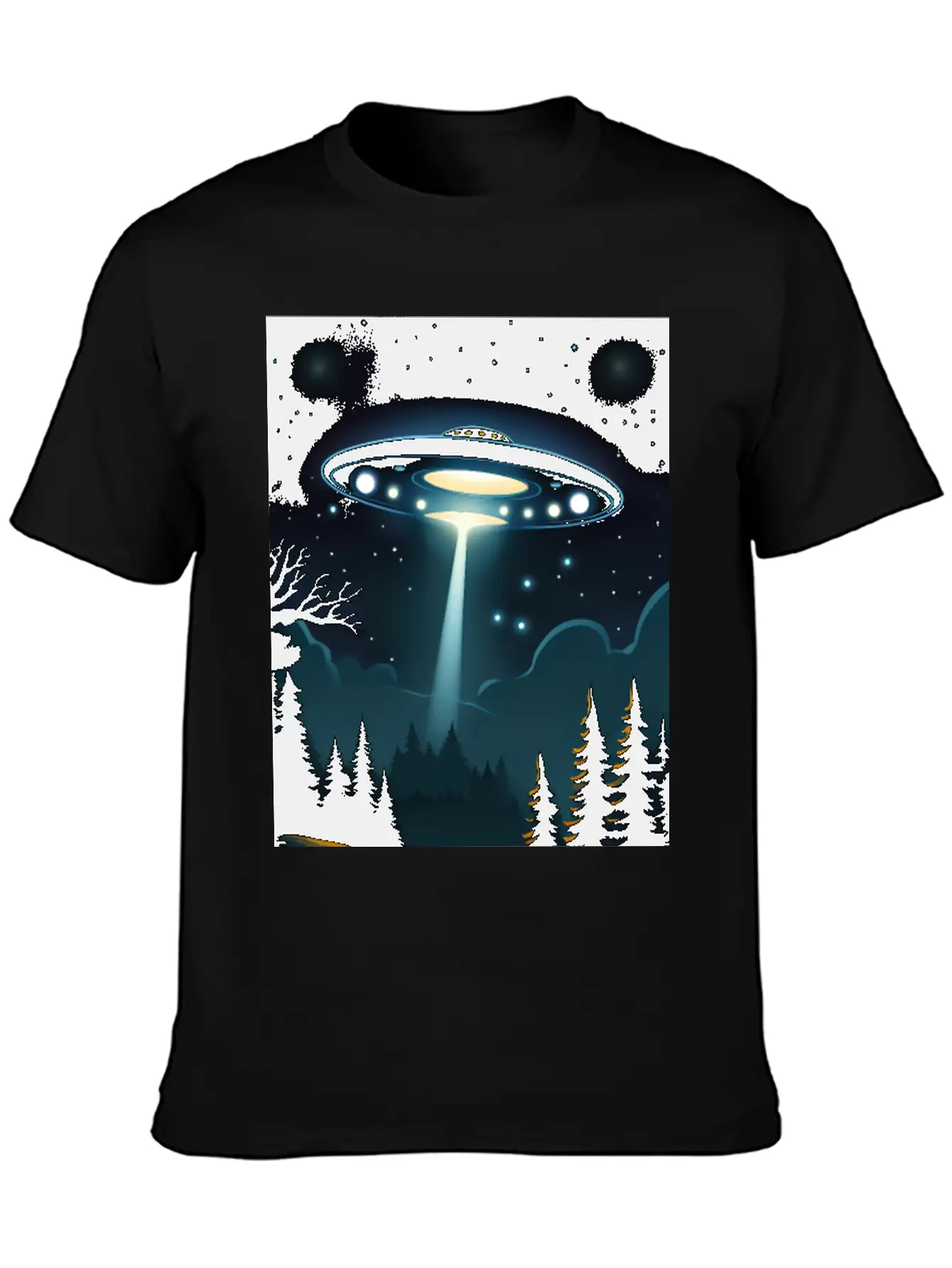 UFO Over Forest Relaxed Everyday Tee – Lightweight And Durable Cotton