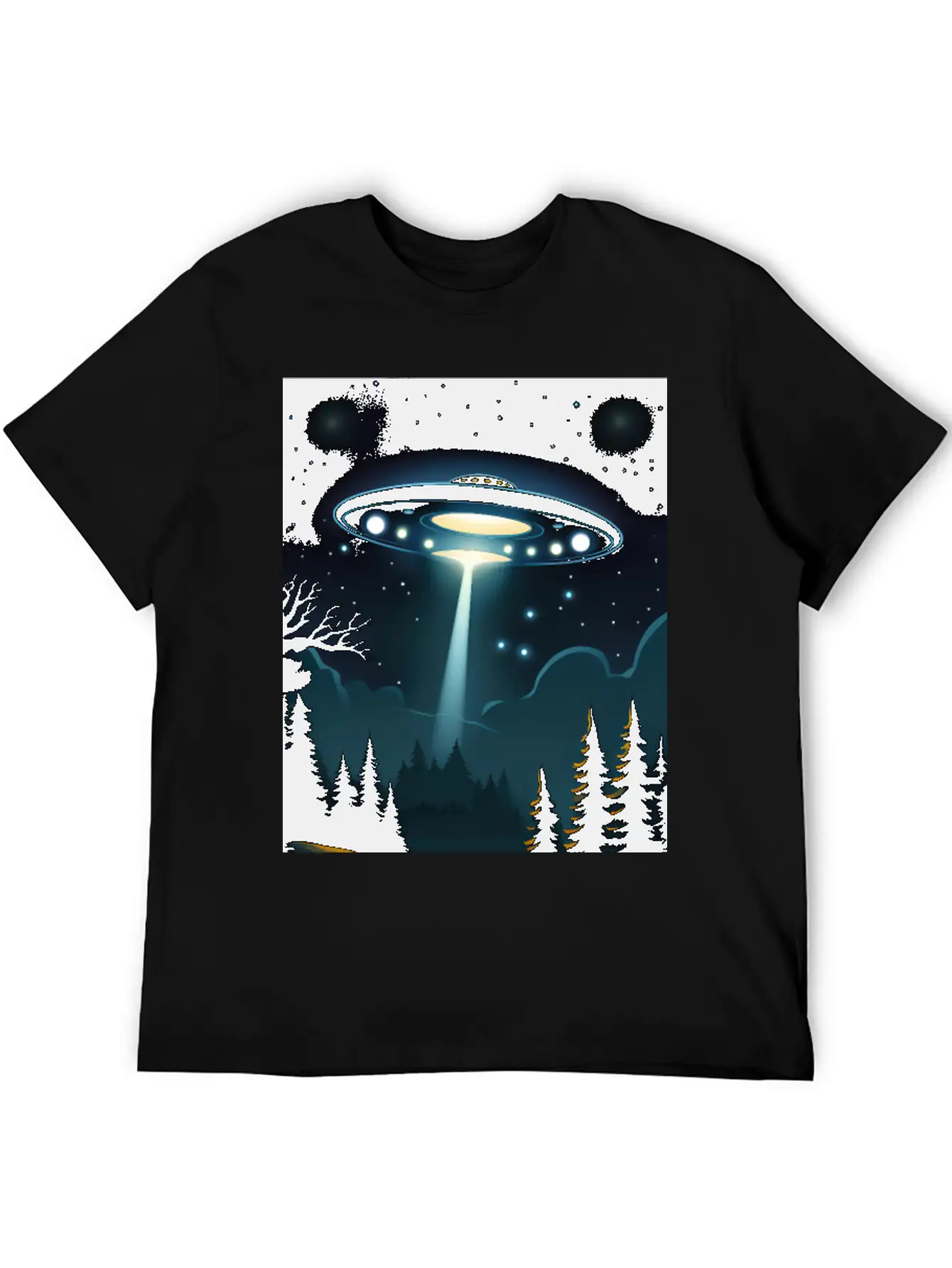 UFO Over Forest Relaxed Everyday Tee – Lightweight And Durable Cotton