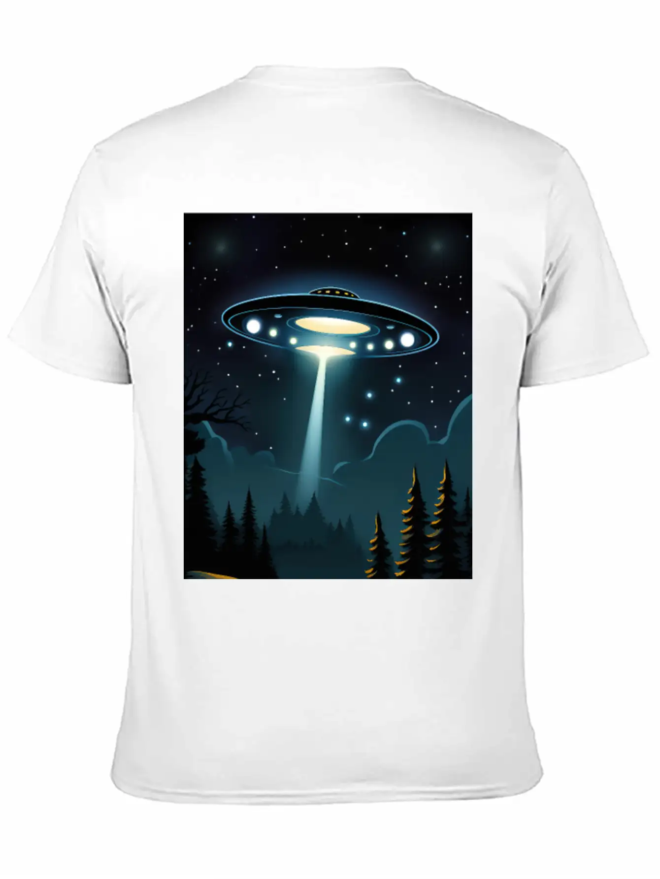 UFO Over Forest Relaxed Everyday Tee – Lightweight And Durable Cotton