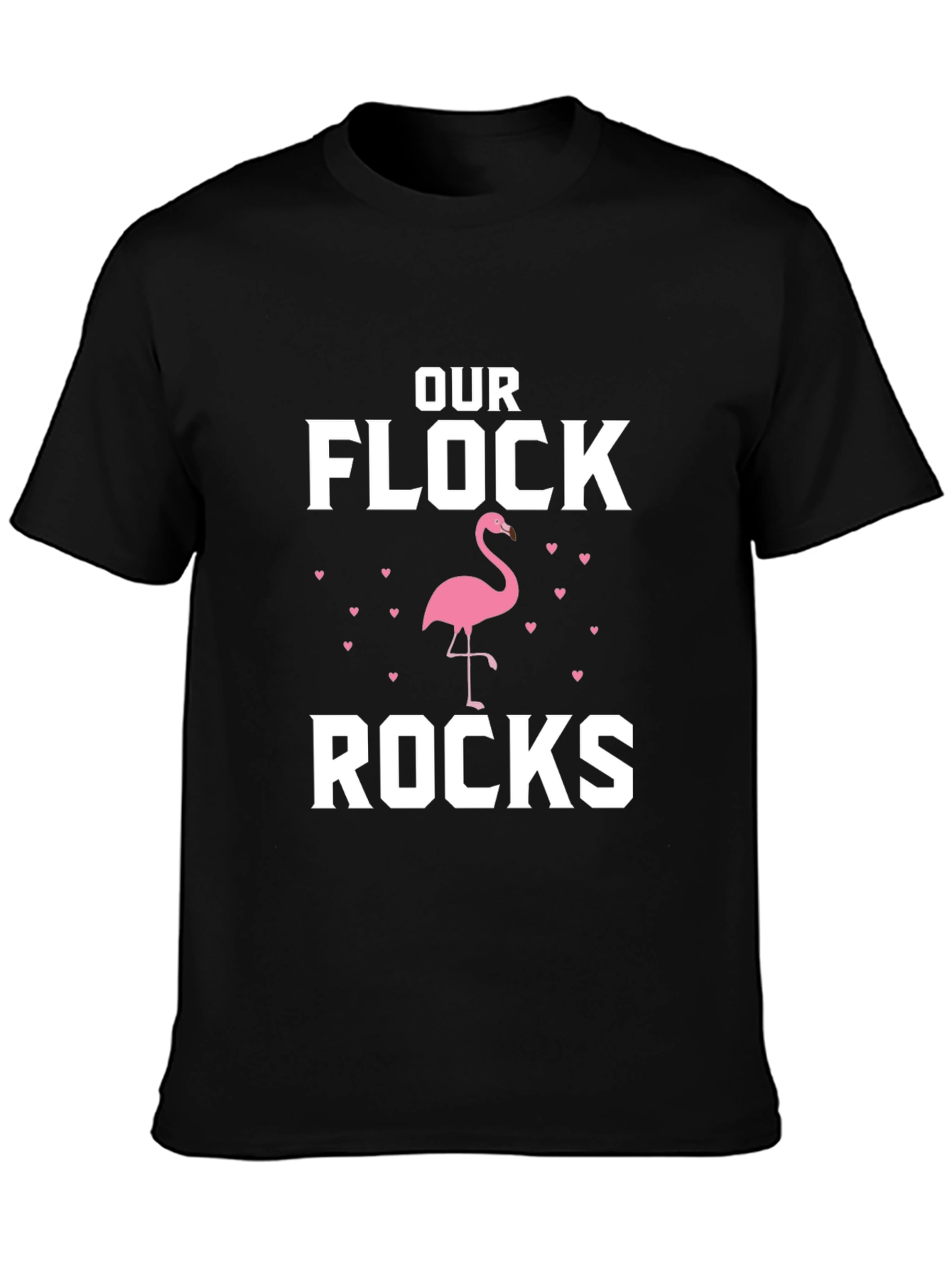 Our Flock Rocks T-Shirt Flamingo Family Tee