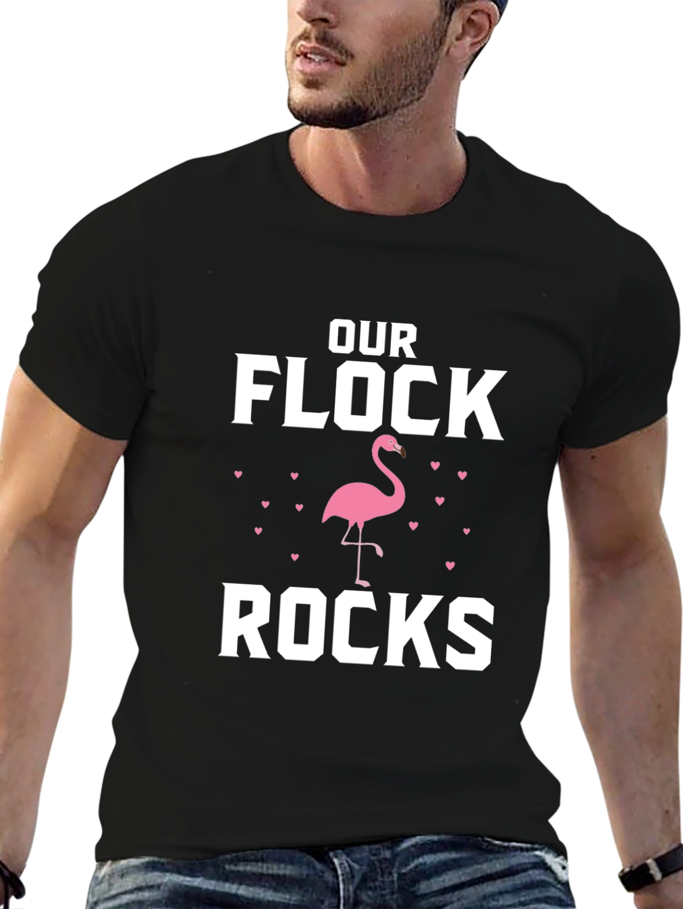 Our Flock Rocks T-Shirt Flamingo Family Tee