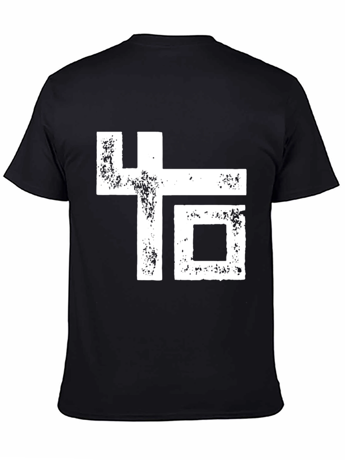 Abstract Graphic Print Black Crew Neck T-Shirt