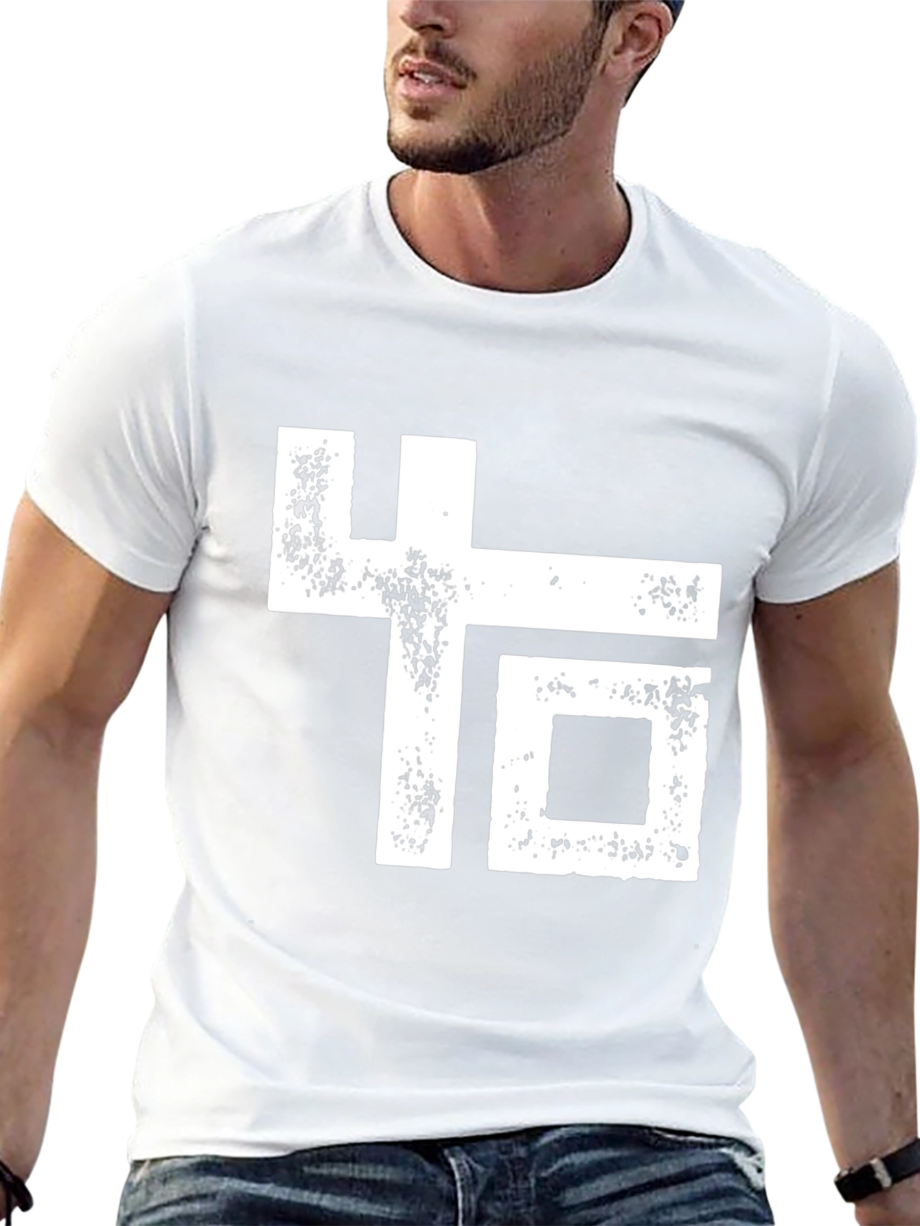 Abstract Graphic Print Black Crew Neck T-Shirt