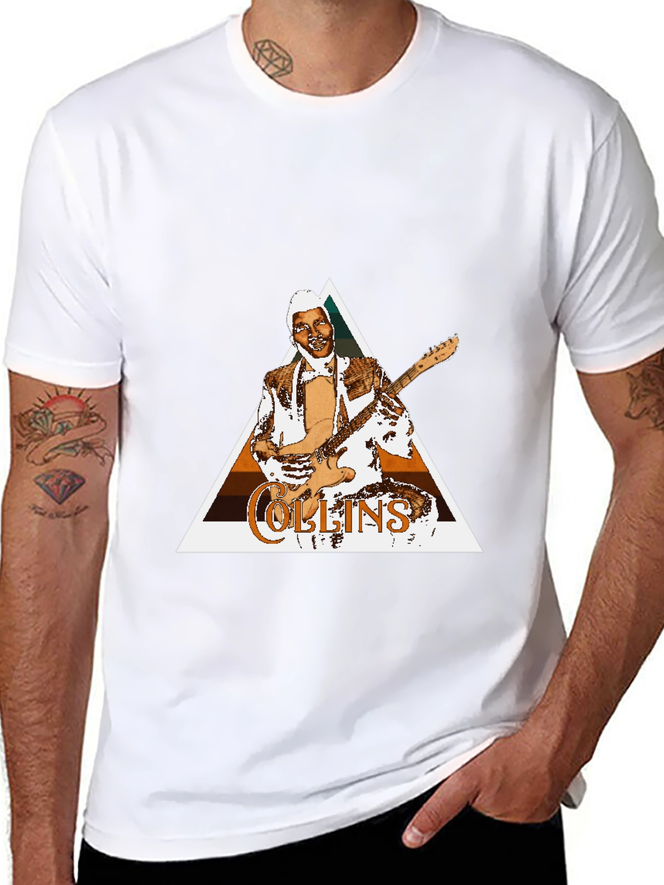 Collins Guitarist T-Shirt - Retro Design