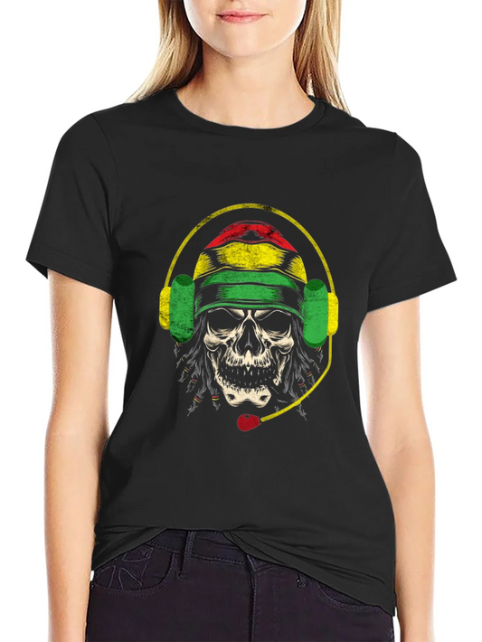Skull Rastafarian Headset T-Shirt