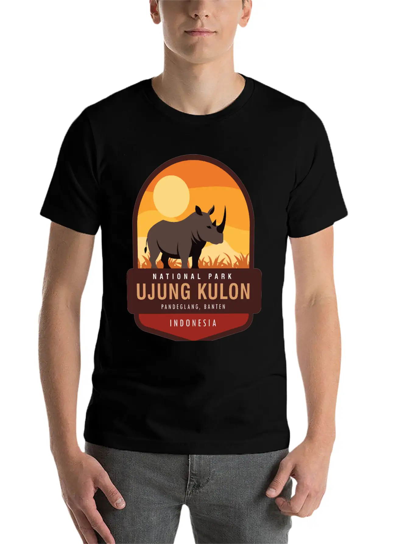 Ujung Kulon National Park Unisex Short Sleeve Soft Cotton T-Shirt – Casual Everyday Wear