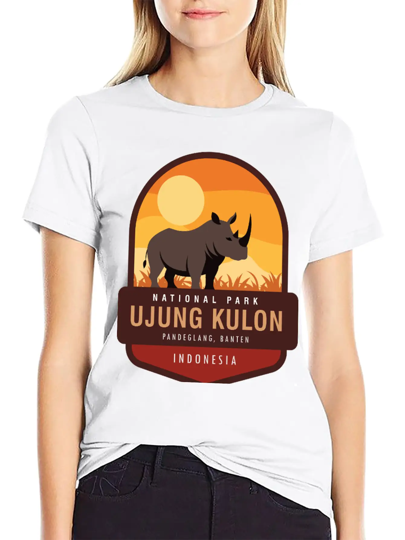 Ujung Kulon National Park Unisex Short Sleeve Soft Cotton T-Shirt – Casual Everyday Wear