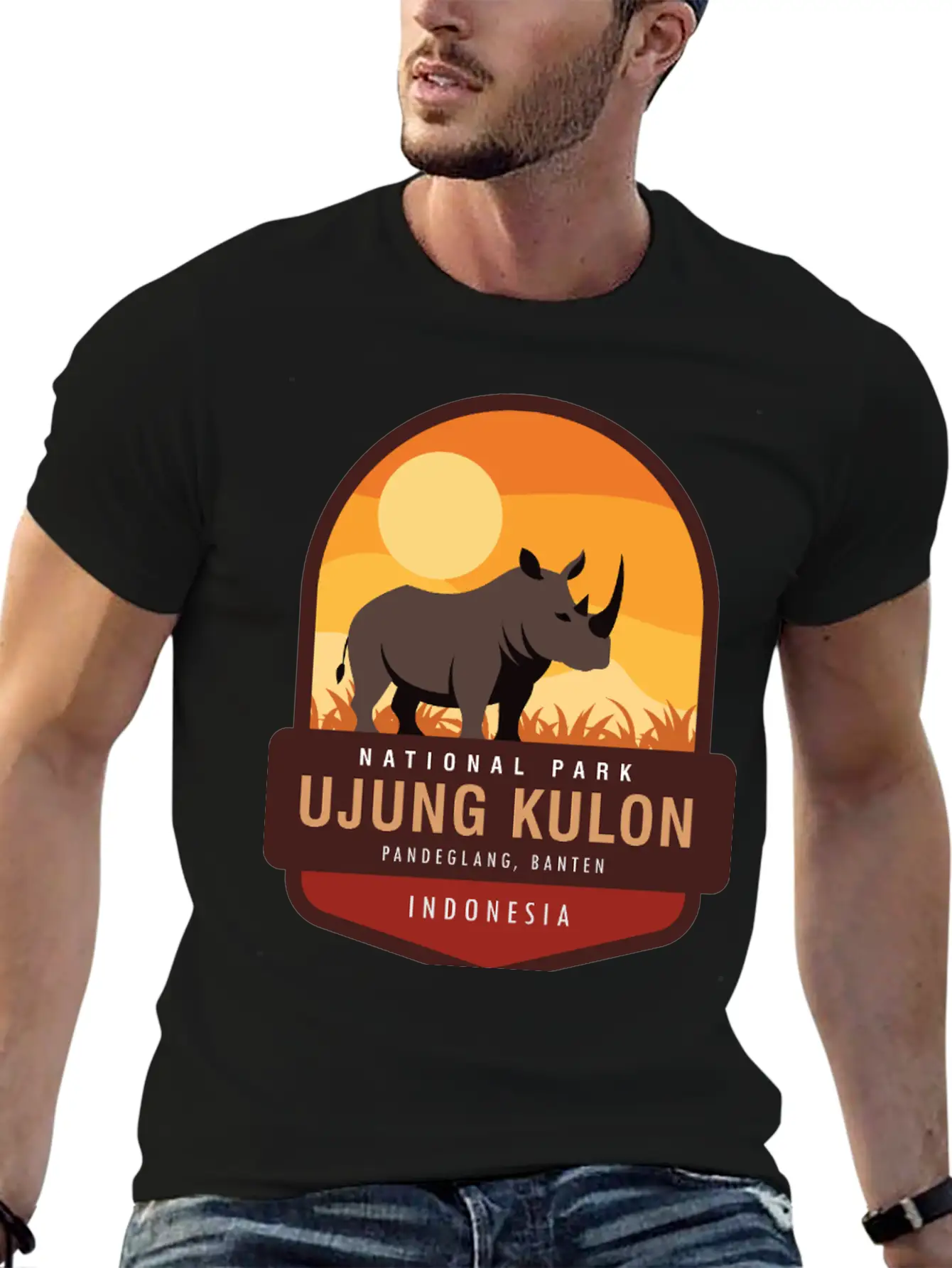 Ujung Kulon National Park Unisex Short Sleeve Soft Cotton T-Shirt – Casual Everyday Wear