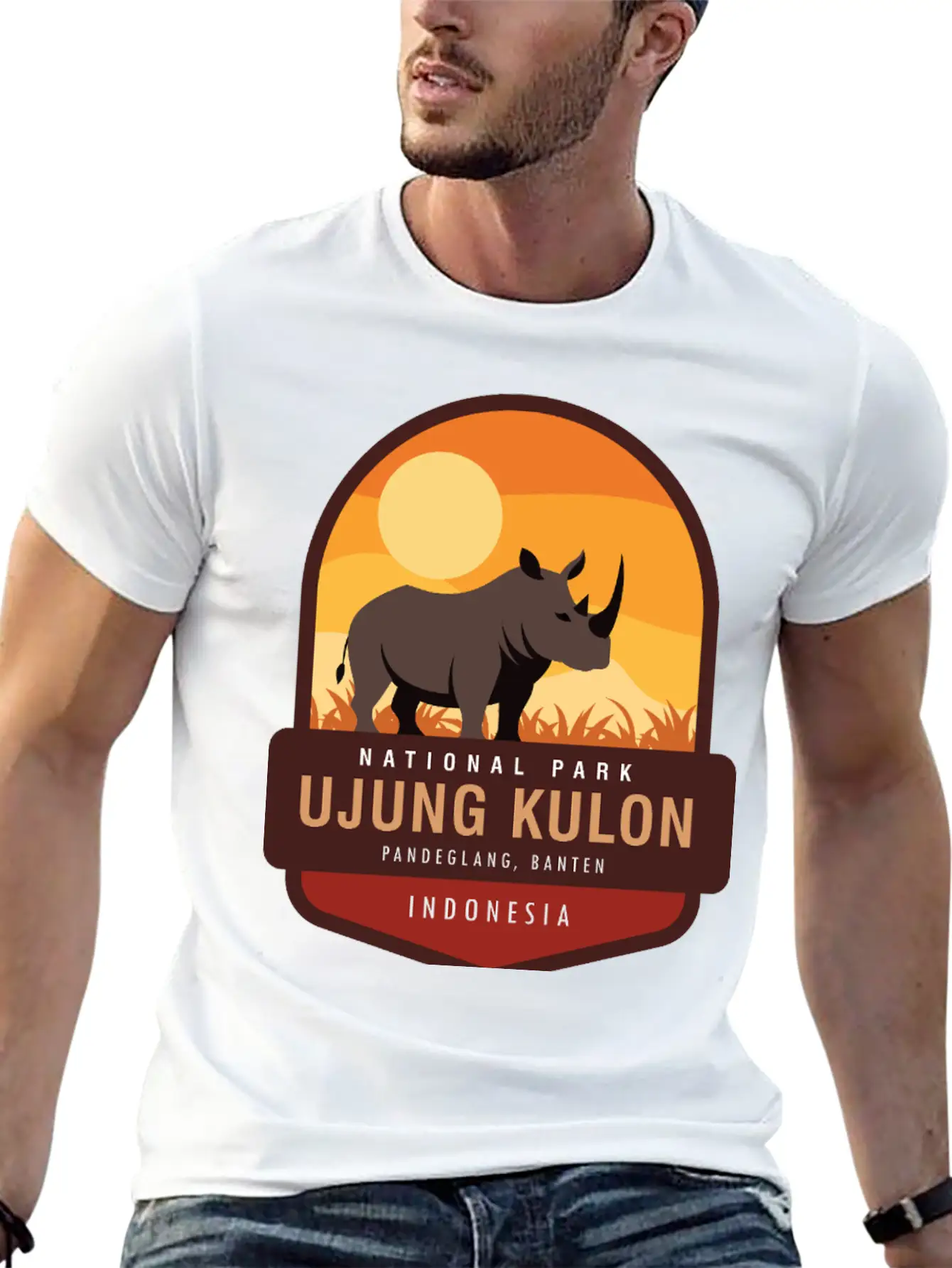 Ujung Kulon National Park Unisex Short Sleeve Soft Cotton T-Shirt – Casual Everyday Wear