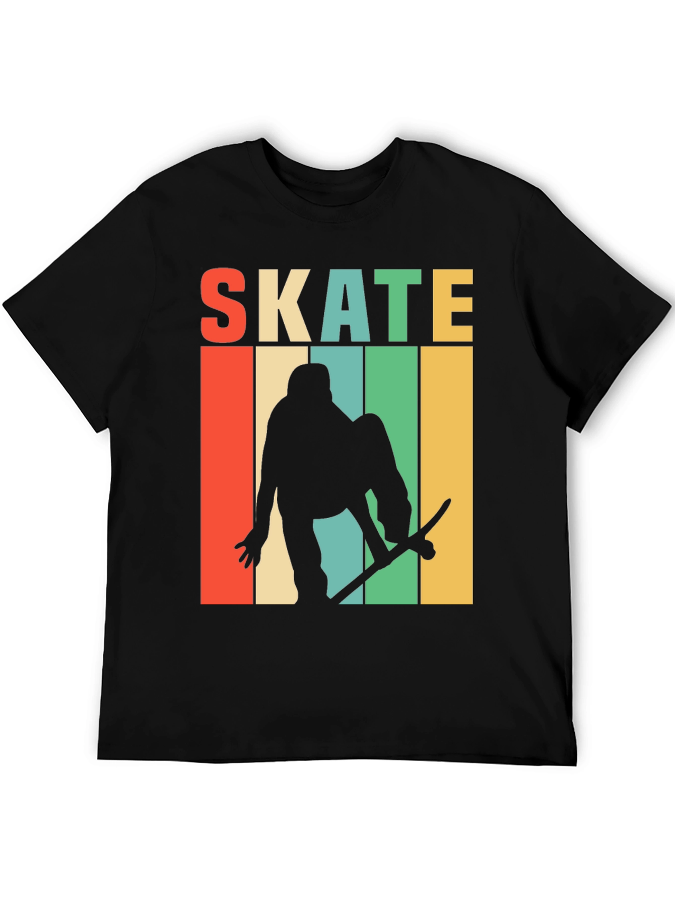 Retro Skate T-Shirt - Skateboarder Silhouette Design