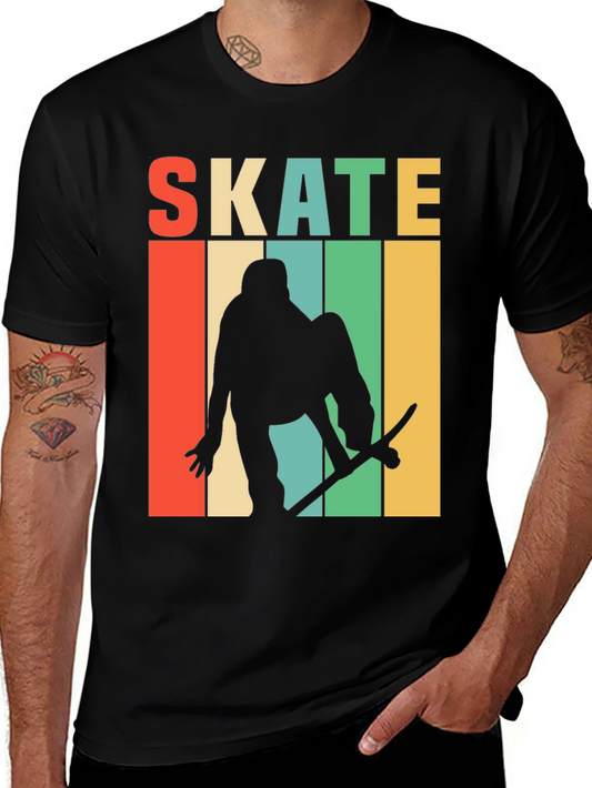Retro Skate T-Shirt - Skateboarder Silhouette Design