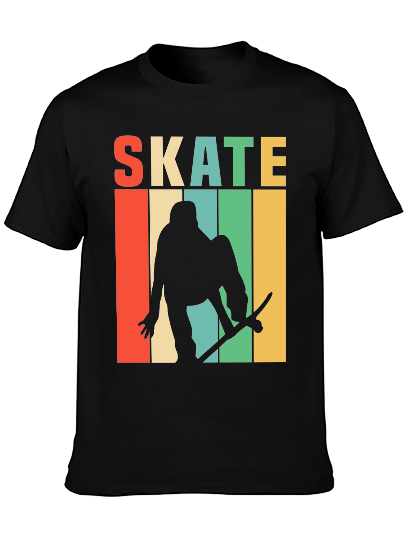 Retro Skate T-Shirt - Skateboarder Silhouette Design