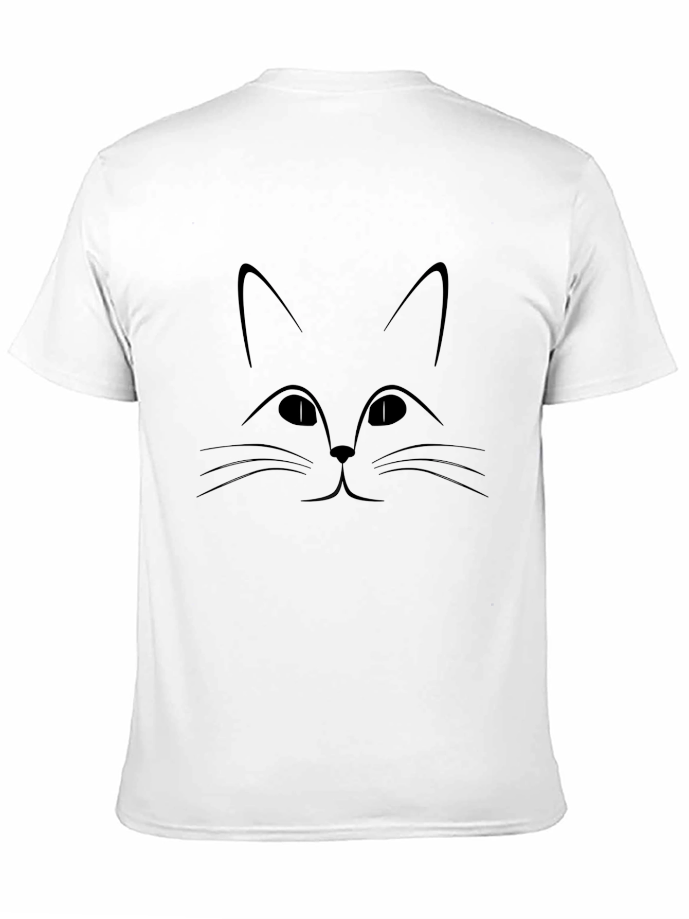 Minimalist Cat Face Black Graphic Tee
