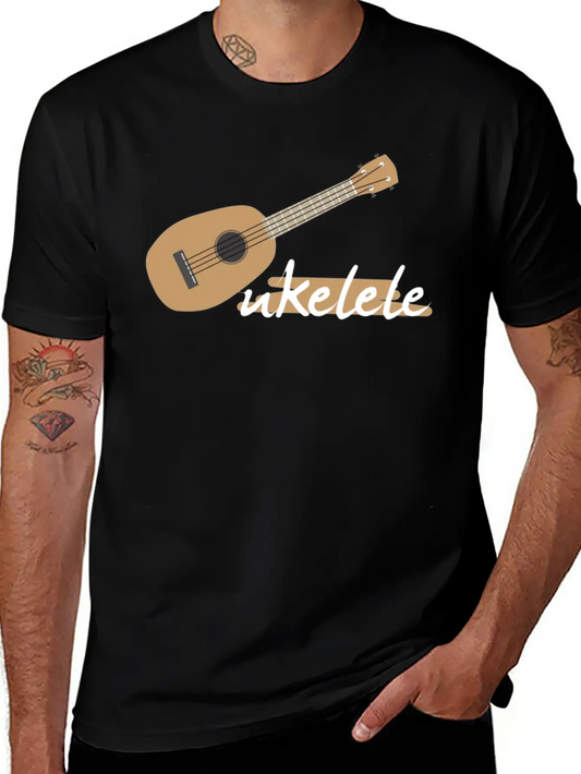 Ukelele Player Music Musical Instrument Musician Unisex Short Sleeve Soft Cotton T-Shirt – Casual Everyday Wear