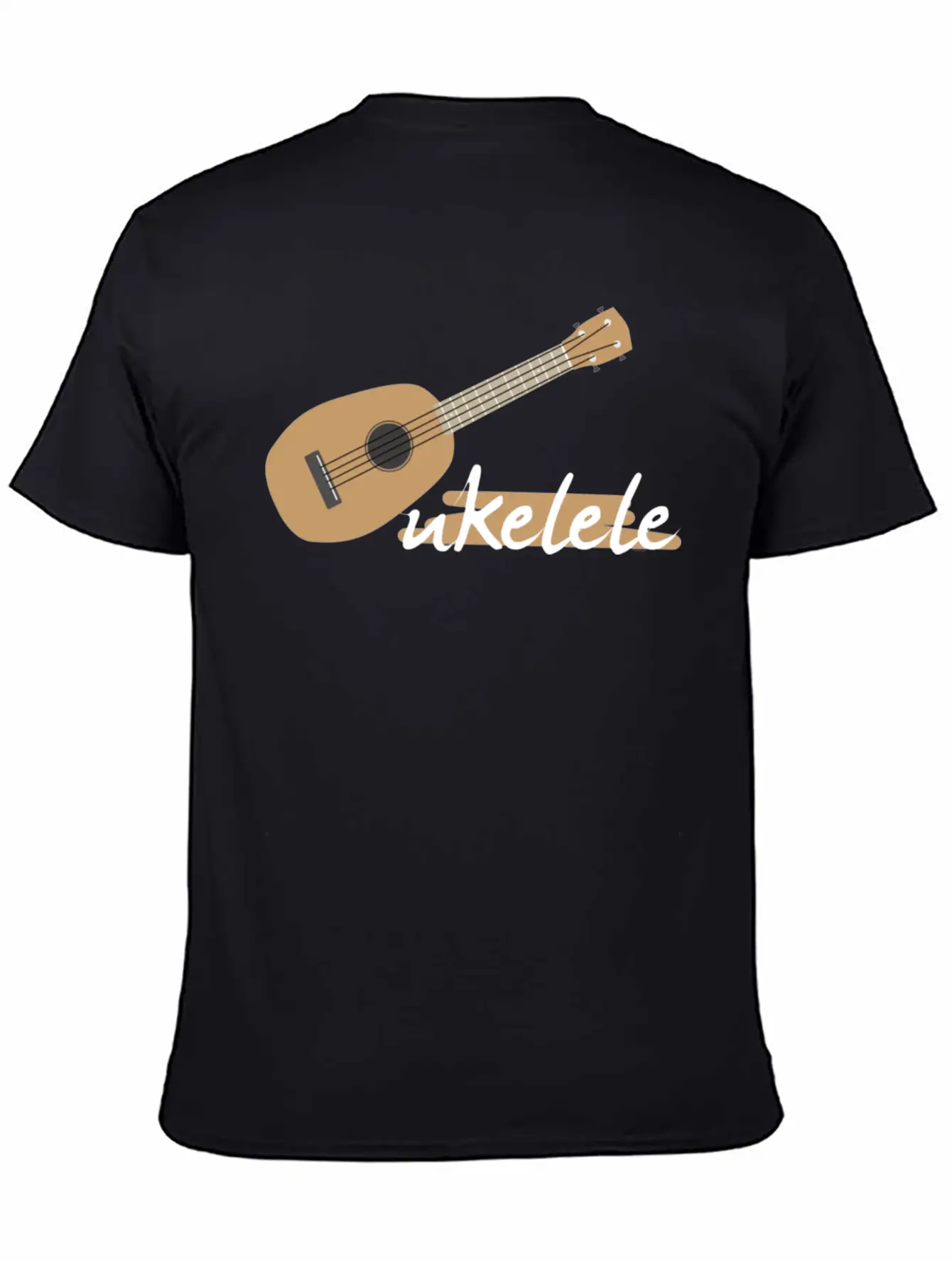 Ukelele Player Music Musical Instrument Musician Unisex Short Sleeve Soft Cotton T-Shirt – Casual Everyday Wear