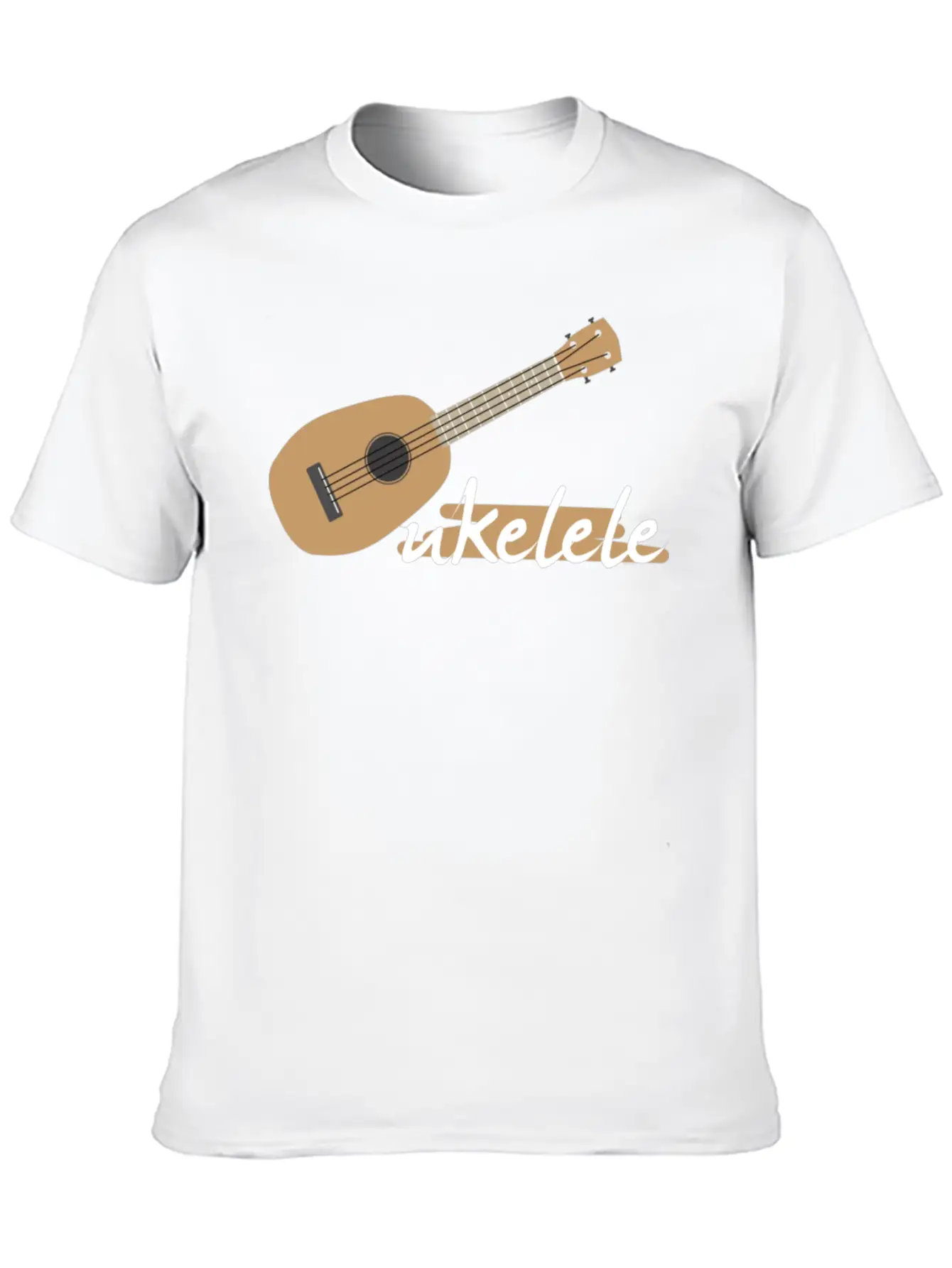 Ukelele Player Music Musical Instrument Musician Unisex Short Sleeve Soft Cotton T-Shirt – Casual Everyday Wear