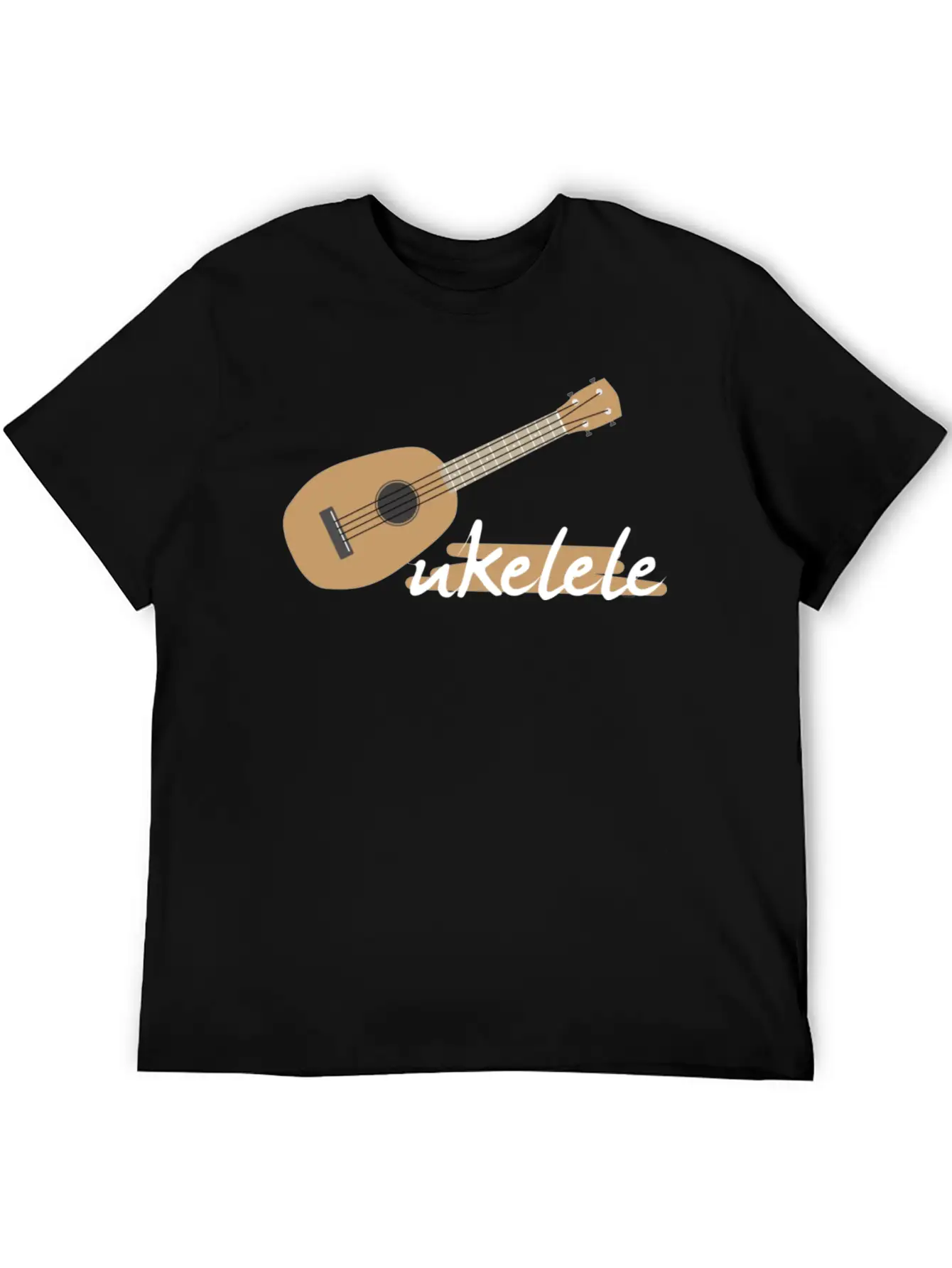 Ukelele Player Music Musical Instrument Musician Unisex Short Sleeve Soft Cotton T-Shirt – Casual Everyday Wear