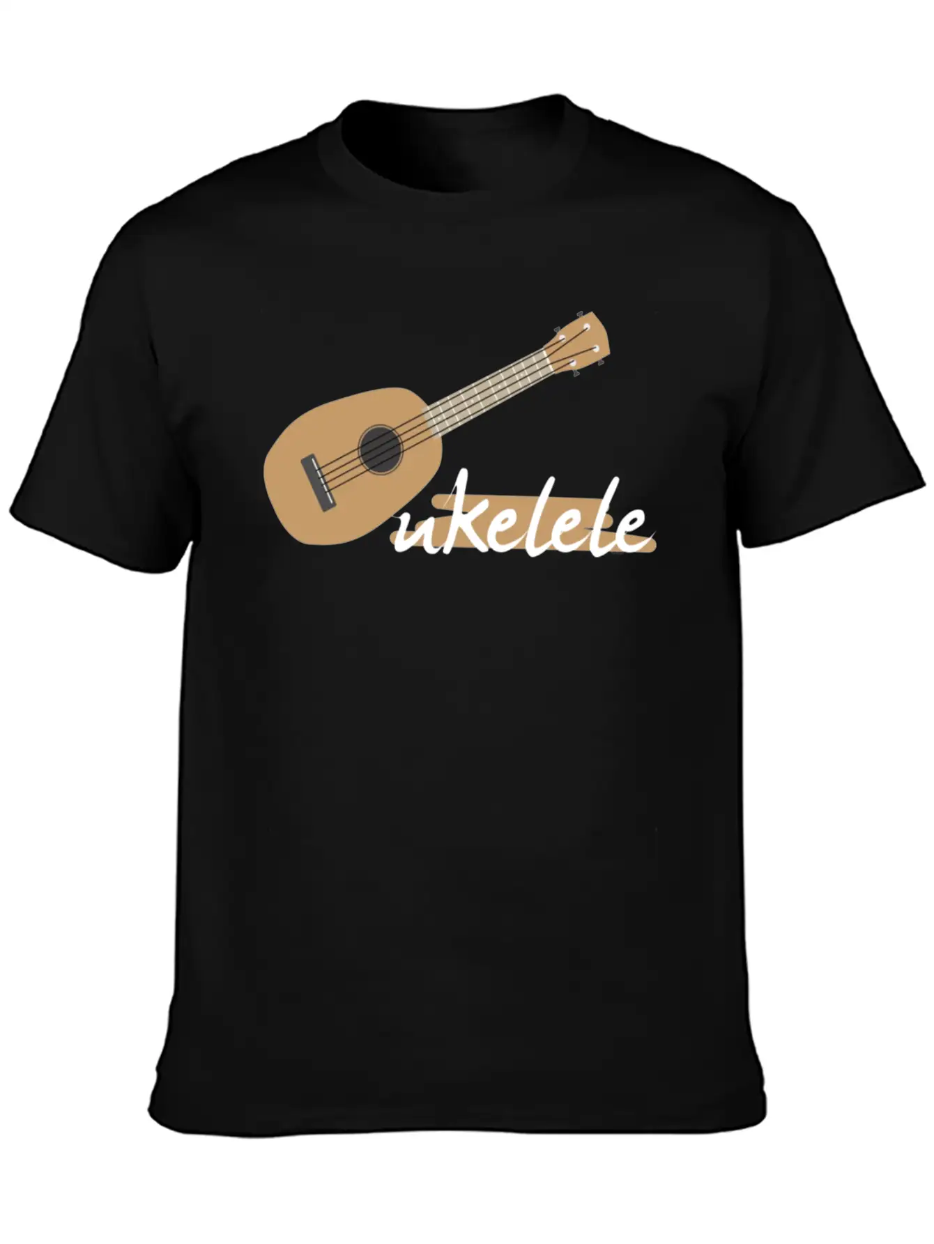 Ukelele Player Music Musical Instrument Musician Unisex Short Sleeve Soft Cotton T-Shirt – Casual Everyday Wear
