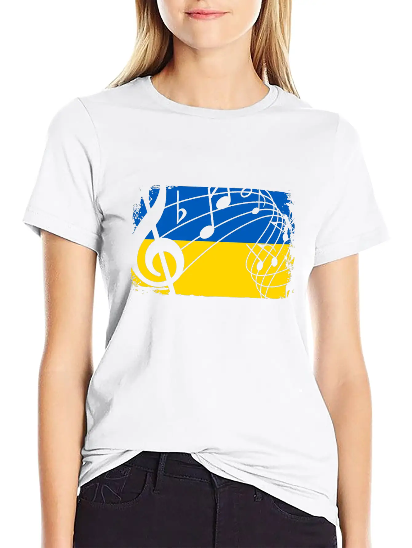 Ukraine Music Flag Timeless Short Sleeve Tee – Comfy And Minimalist Design