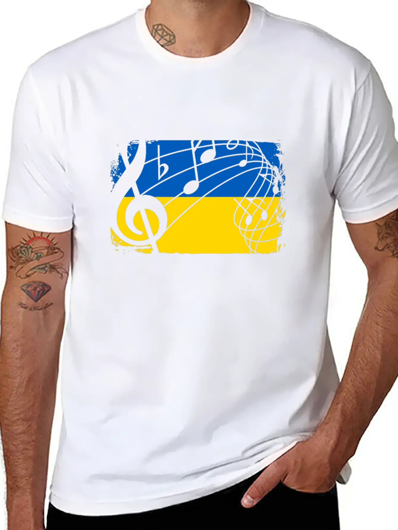 Ukraine Music Flag Timeless Short Sleeve Tee – Comfy And Minimalist Design