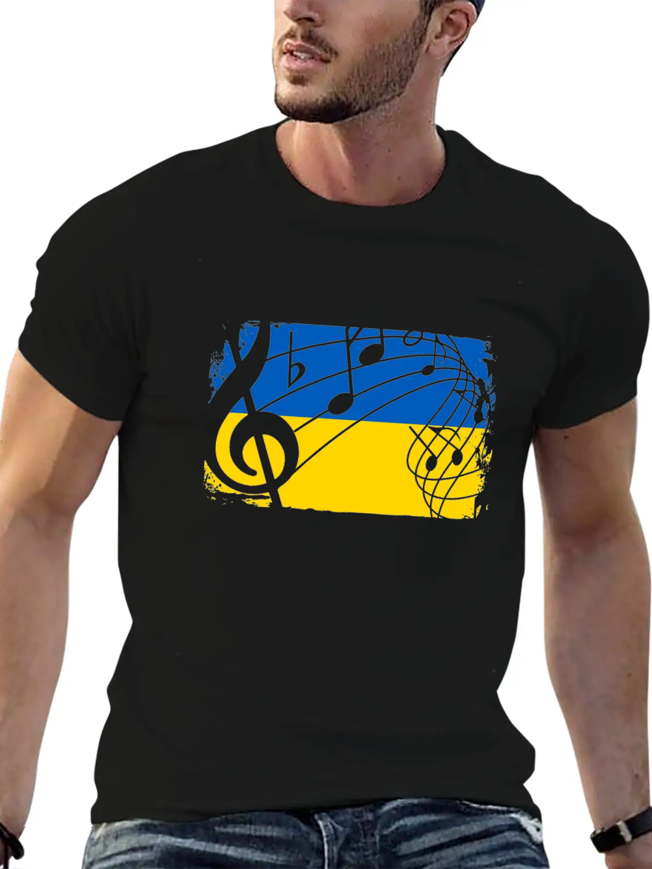 Ukraine Music Flag Timeless Short Sleeve Tee – Comfy And Minimalist Design