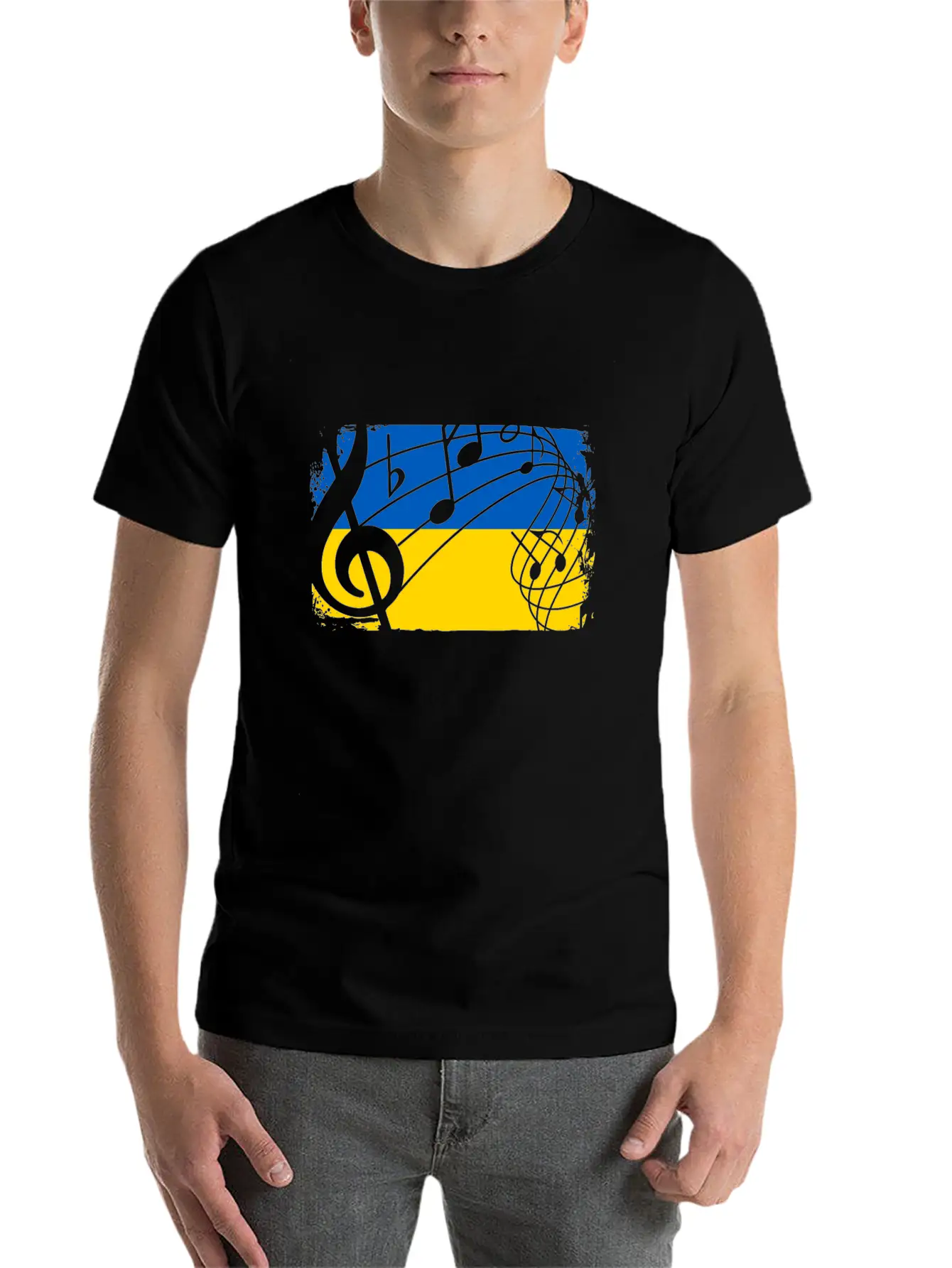 Ukraine Music Flag Timeless Short Sleeve Tee – Comfy And Minimalist Design