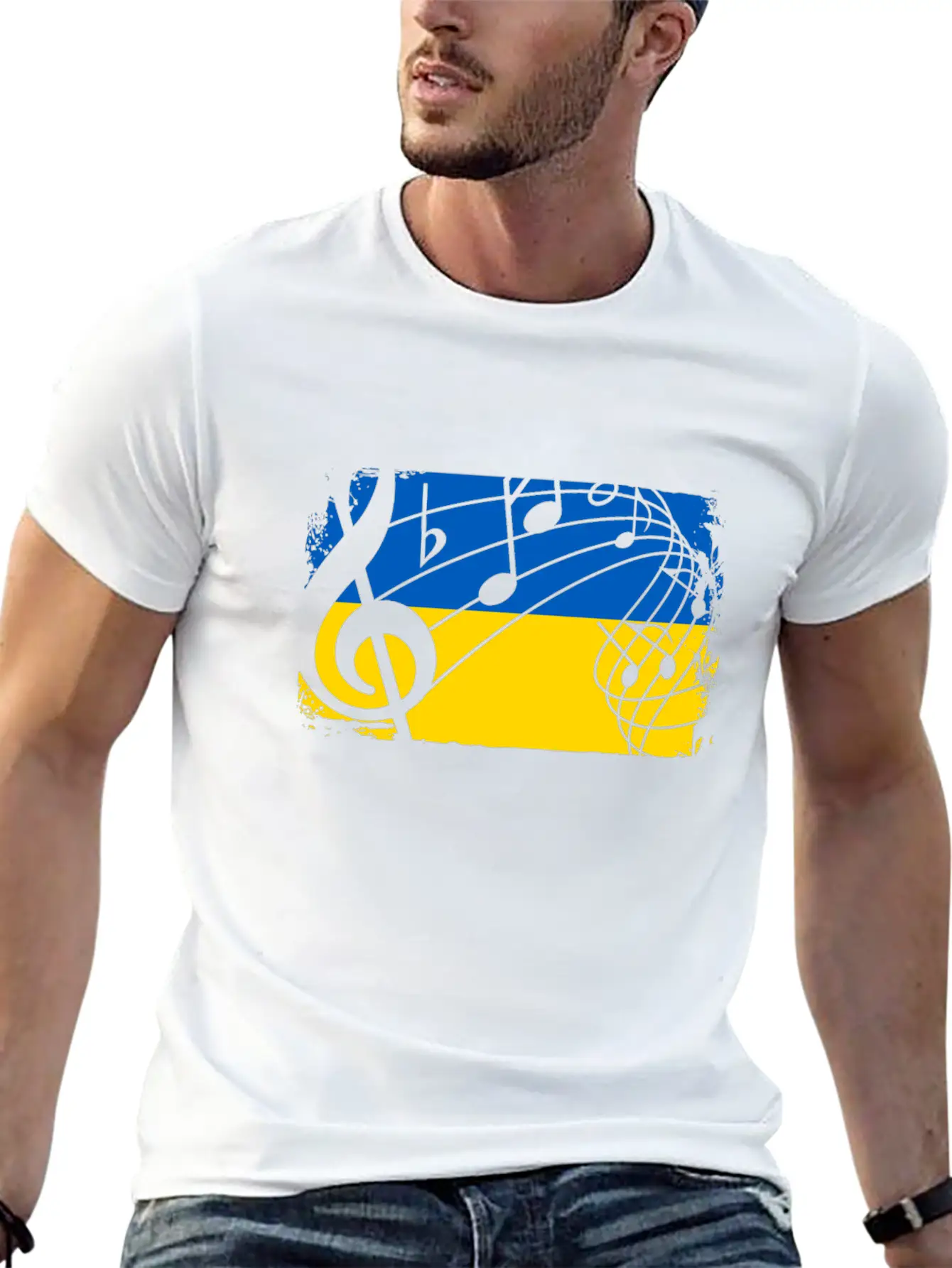 Ukraine Music Flag Timeless Short Sleeve Tee – Comfy And Minimalist Design