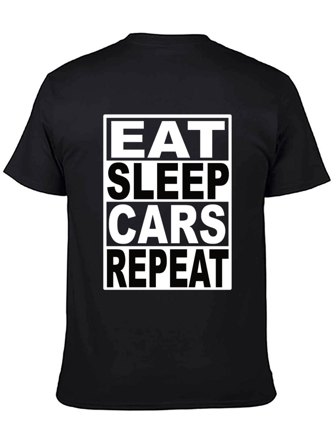Eat Sleep Cars Repeat Black T-Shirt