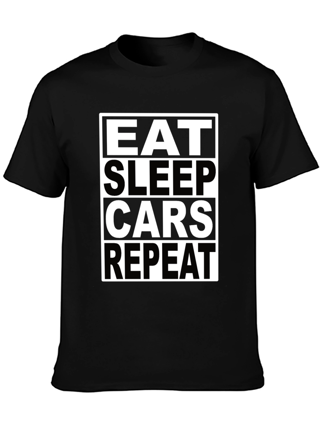 Eat Sleep Cars Repeat Black T-Shirt