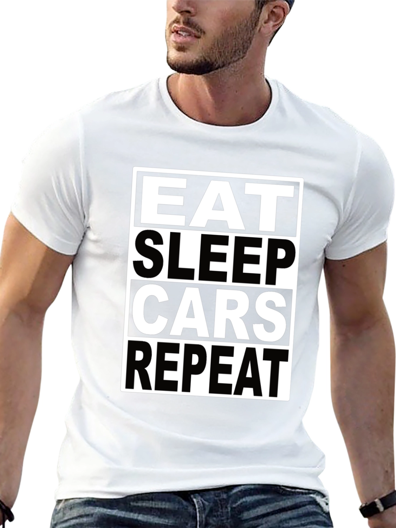 Eat Sleep Cars Repeat Black T-Shirt