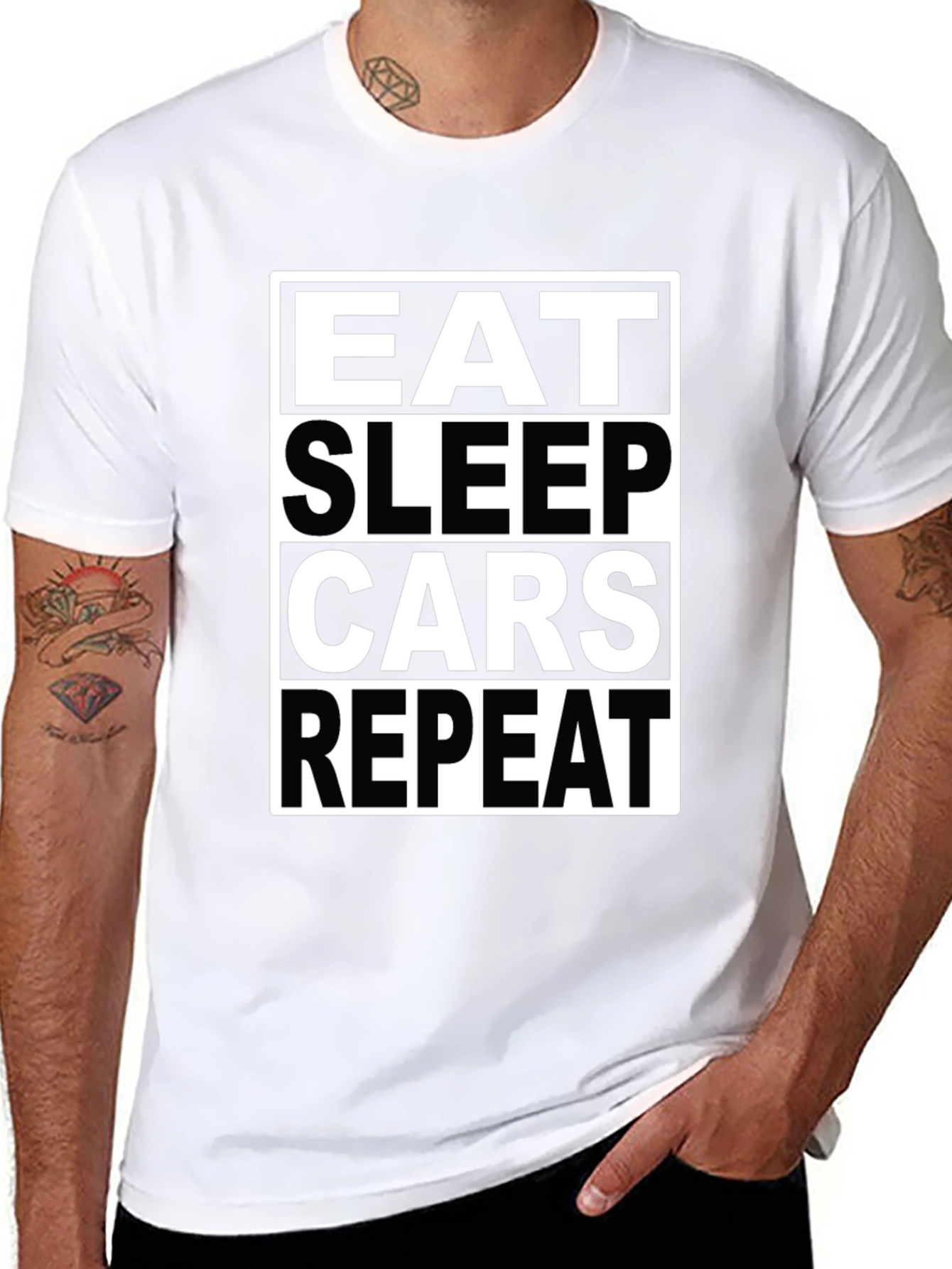 Eat Sleep Cars Repeat Black T-Shirt