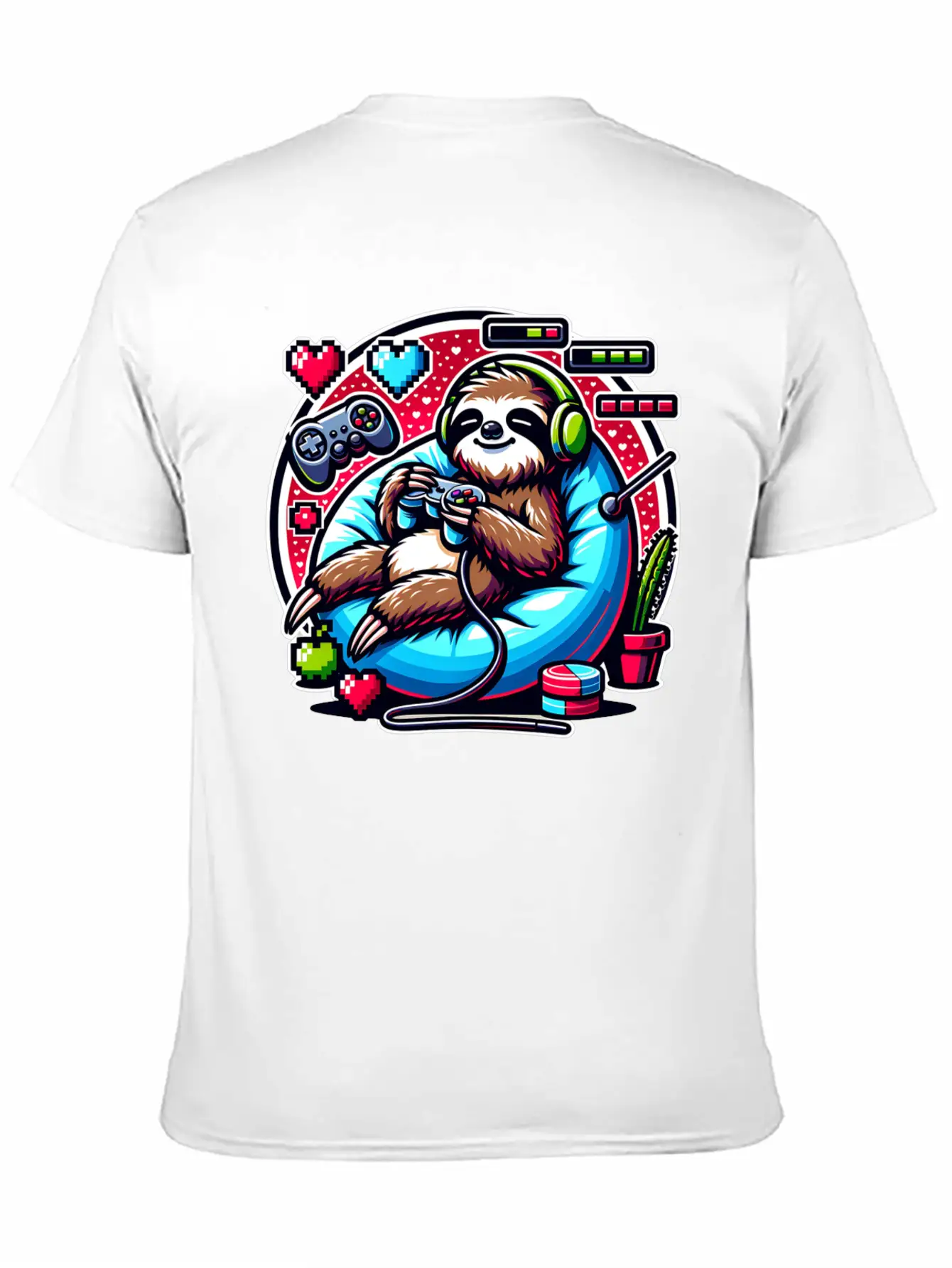 Ultimate Gaming Sloth Relaxation Basic Graphic T-Shirt – Daily Comfort In Soft Cotton