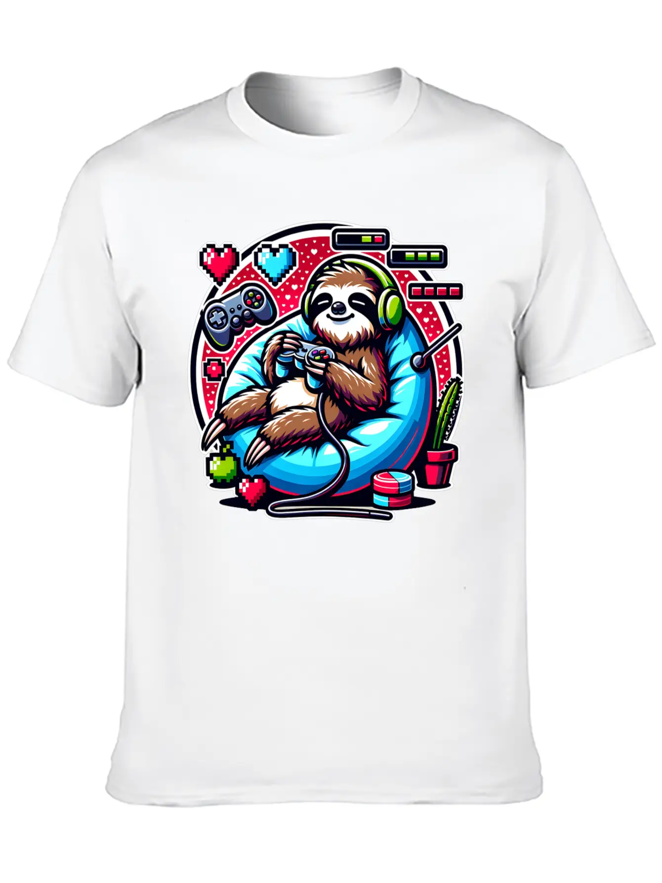 Ultimate Gaming Sloth Relaxation Basic Graphic T-Shirt – Daily Comfort In Soft Cotton