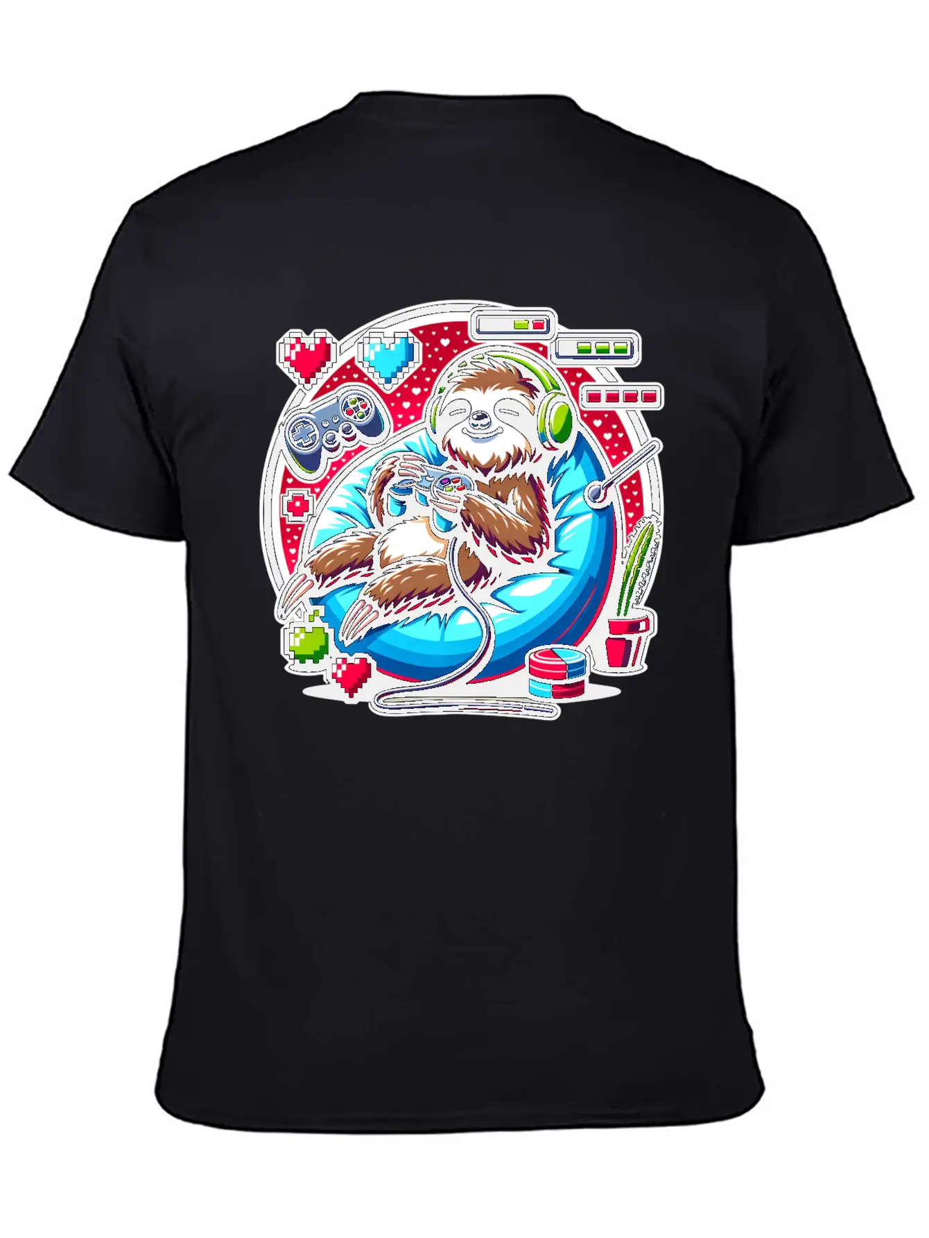 Ultimate Gaming Sloth Relaxation Basic Graphic T-Shirt – Daily Comfort In Soft Cotton