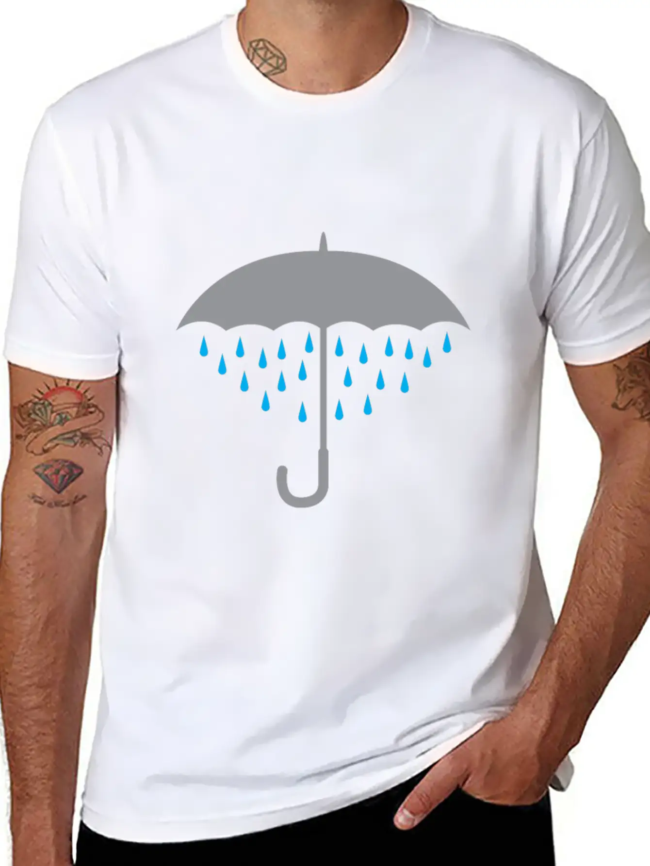 Umbrella Rain Gift Present Christmas Stylish Everyday T-Shirt – Unisex Basic Cotton Tee