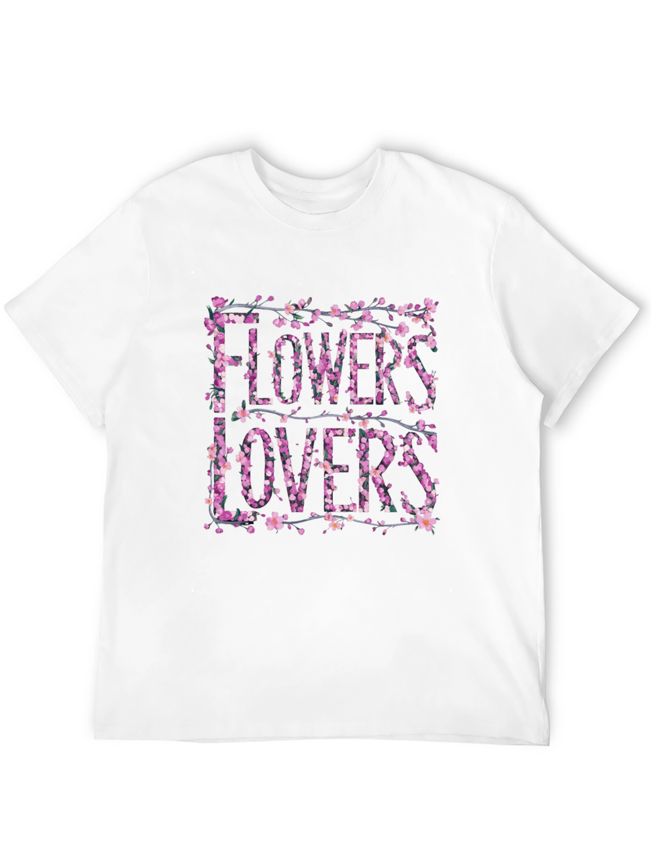 Floral Flowers Lovers Graphic Black T-Shirt