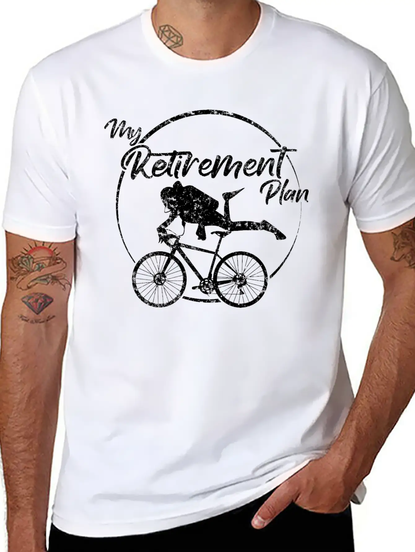 Underwater Cycling Comfortable Minimalist Graphic Tee – Summer Style Essential
