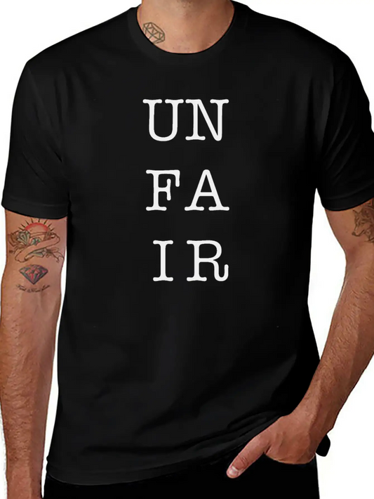 UNFAIR Character Square Unisex Short Sleeve Soft Cotton T-Shirt – Casual Everyday Wear