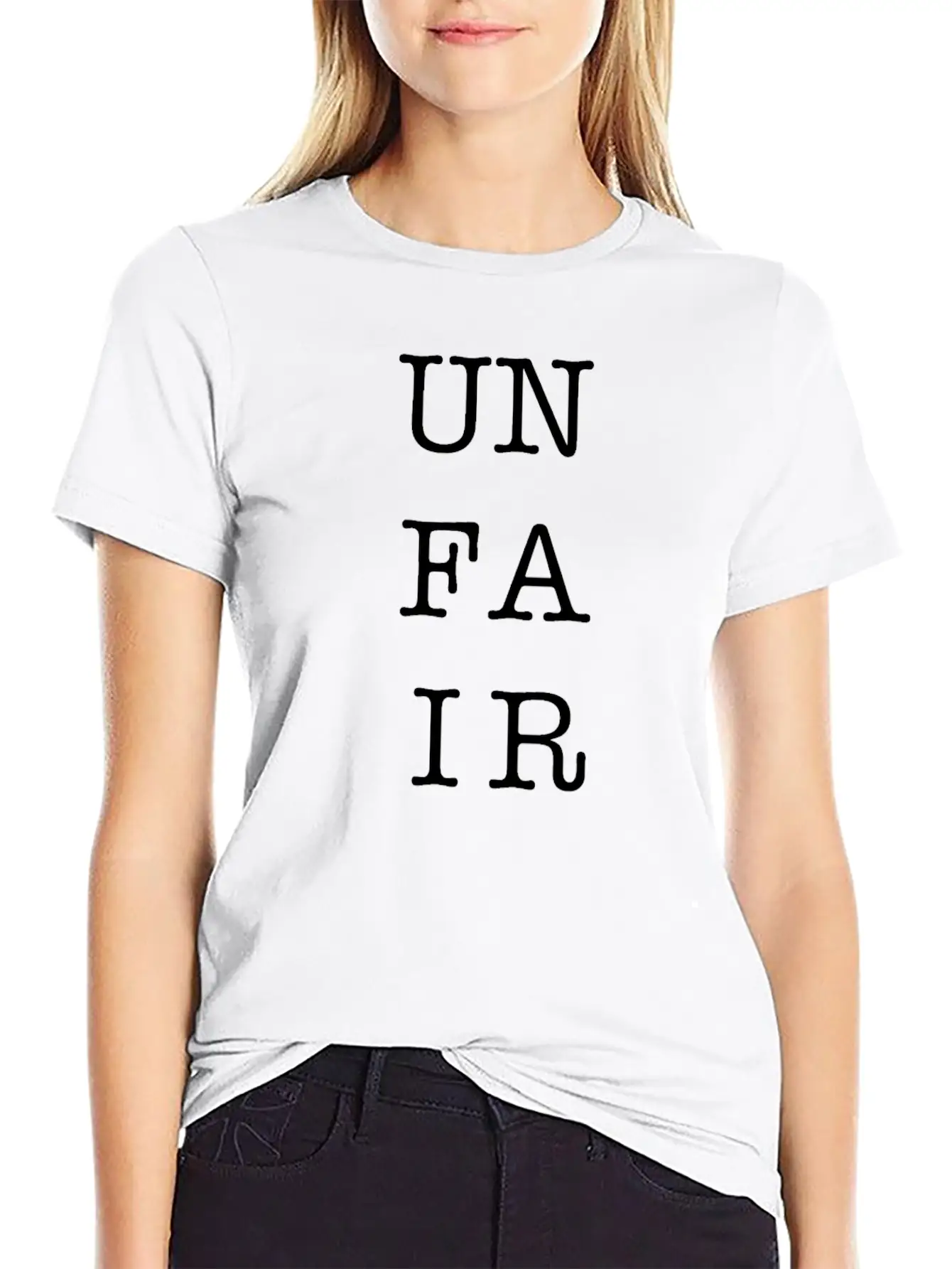 UNFAIR Character Square Unisex Short Sleeve Soft Cotton T-Shirt – Casual Everyday Wear