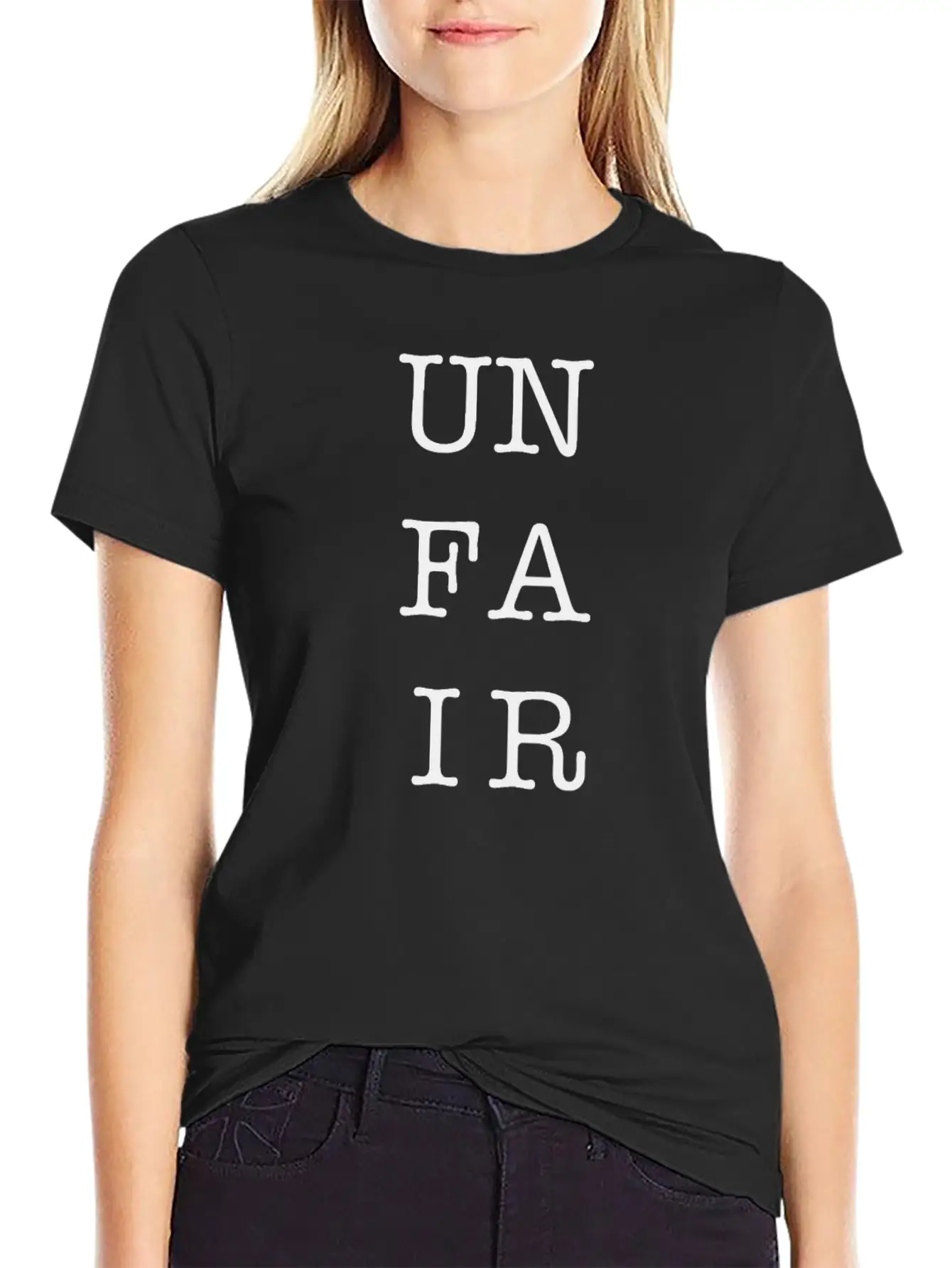 UNFAIR Character Square Unisex Short Sleeve Soft Cotton T-Shirt – Casual Everyday Wear