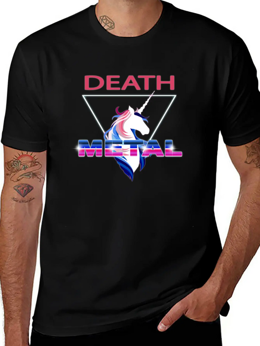 Unicorn Death Metal Comfortable Minimalist Graphic Tee – Summer Style Essential
