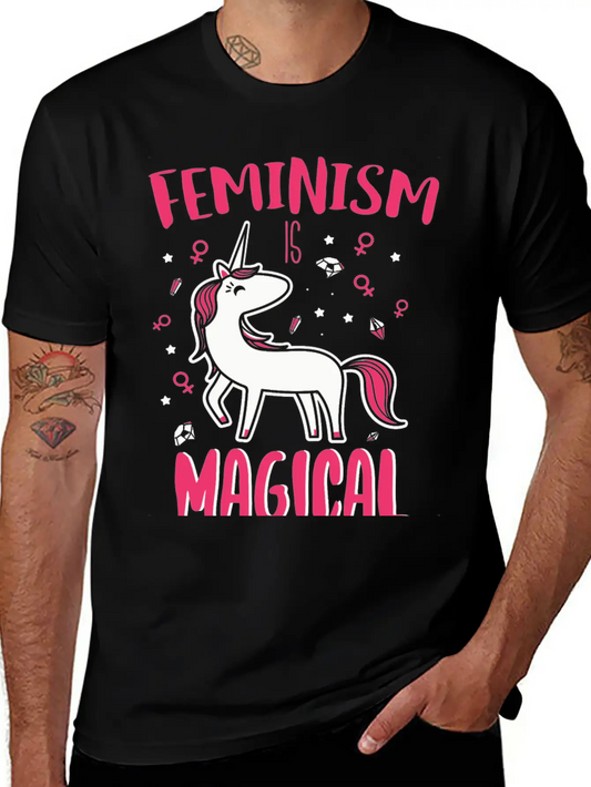 Unicorn - Feminism Is Magical Unisex Casual T-Shirt – Clean Design For Daily Comfort