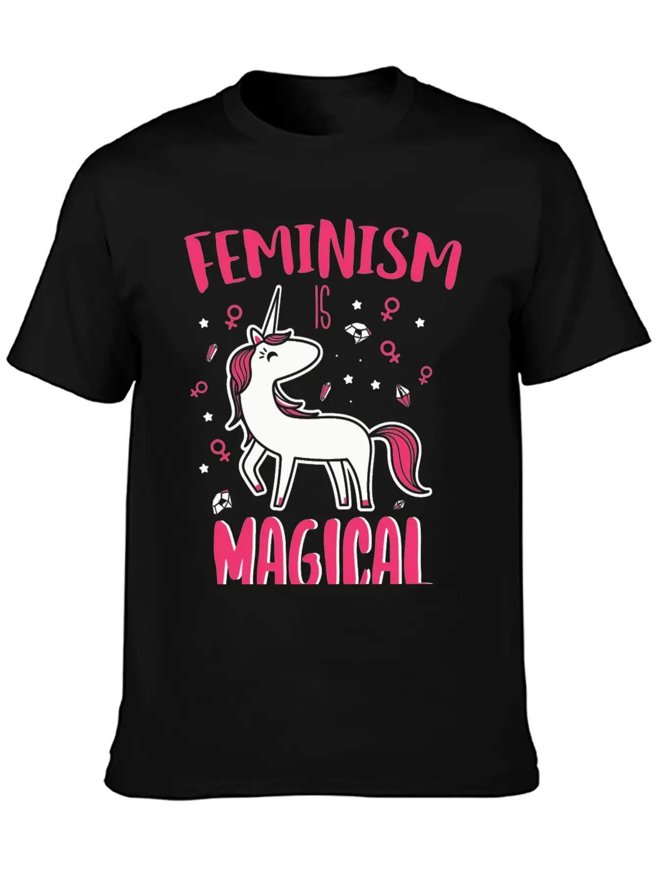 Unicorn - Feminism Is Magical Unisex Casual T-Shirt – Clean Design For Daily Comfort