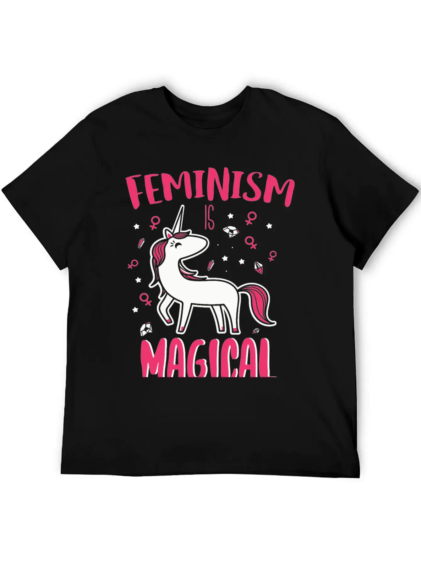 Unicorn - Feminism Is Magical Unisex Casual T-Shirt – Clean Design For Daily Comfort