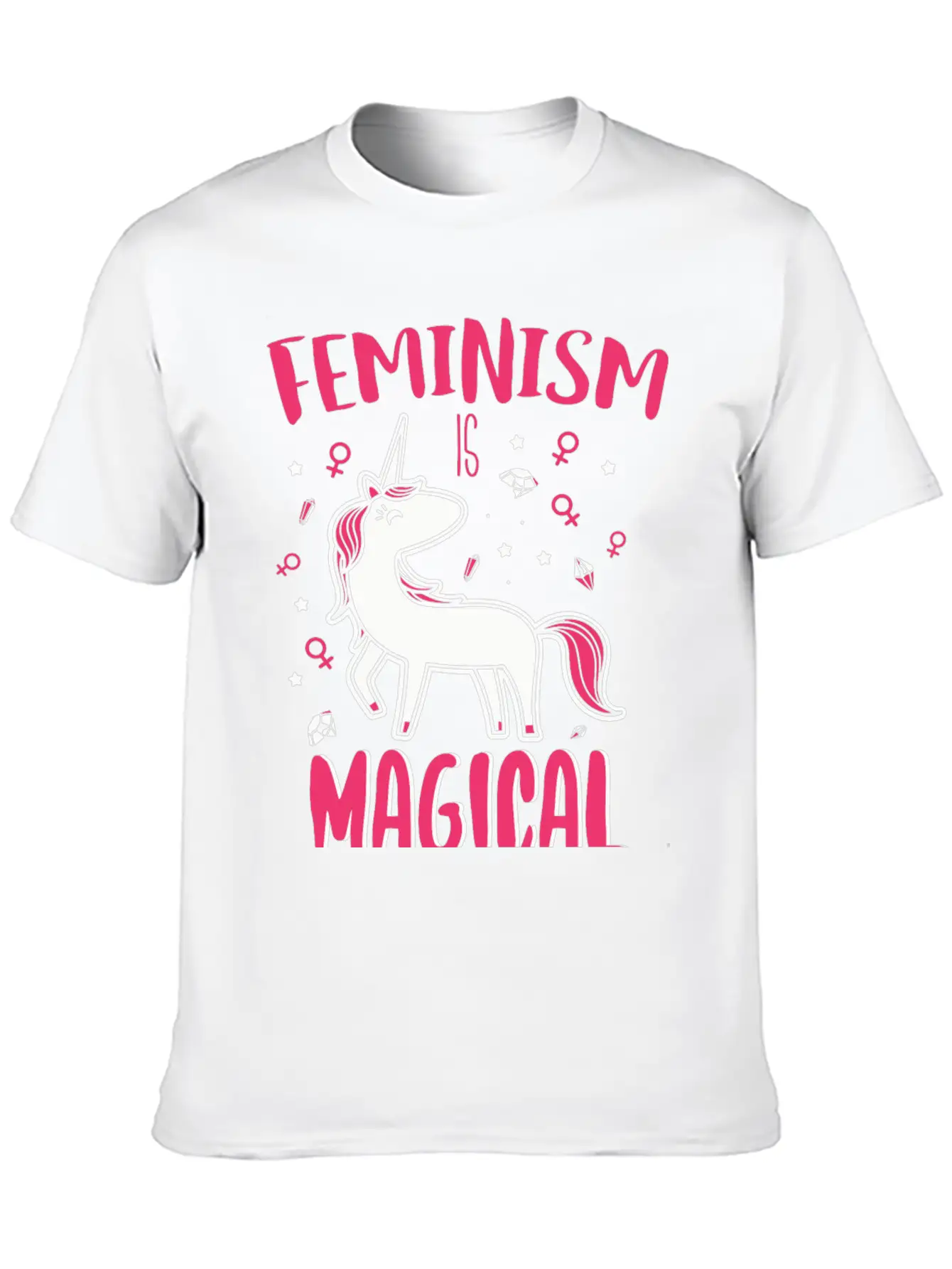 Unicorn - Feminism Is Magical Unisex Casual T-Shirt – Clean Design For Daily Comfort